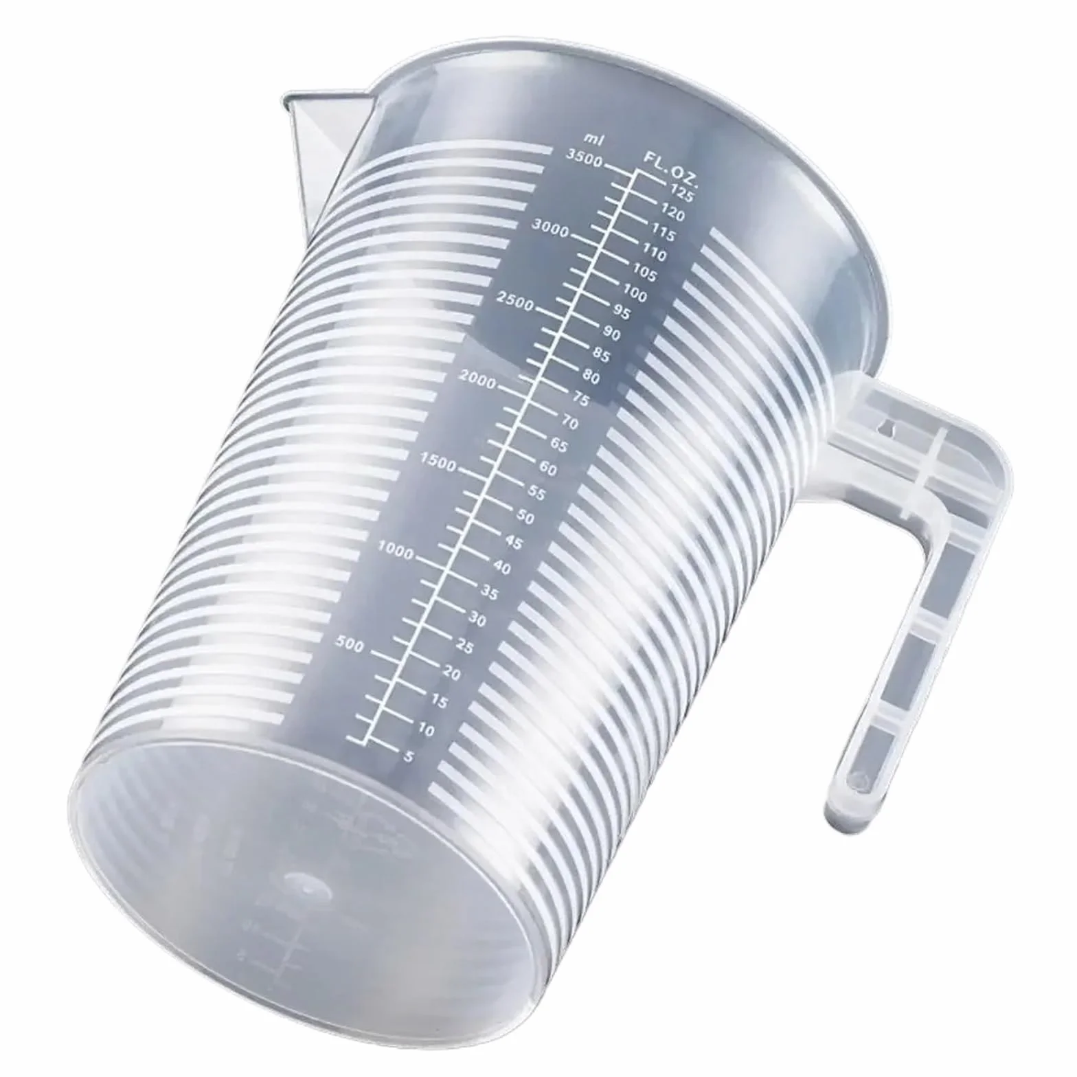 Vaso medidor graduado transparente de gran capacidad, vaso de laboratorio de plástico con tapa, vaso mezclador transparente for cocina y repostería.(5000ml)