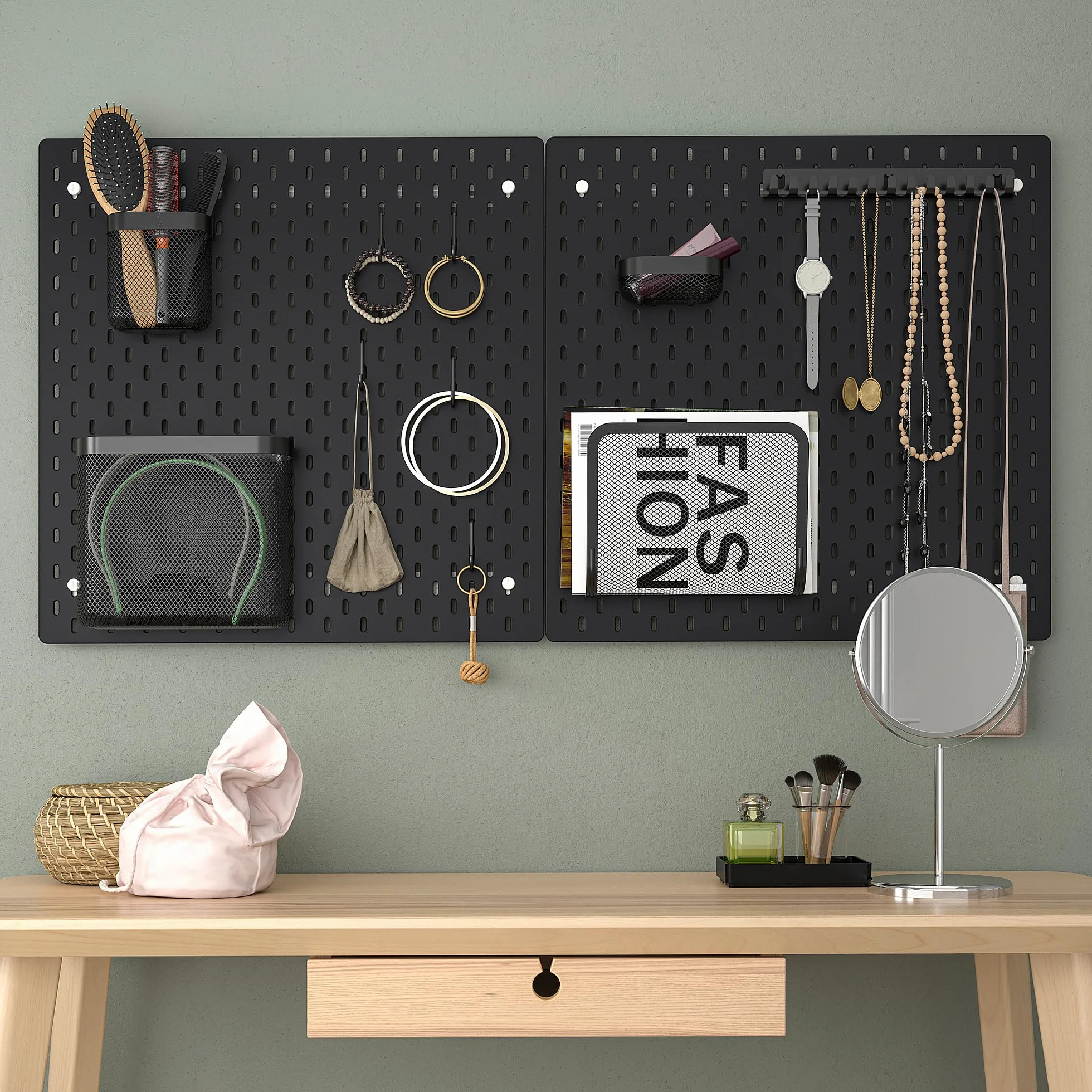 Tablero de clavijas IKEA SKÅDIS, 56 x 56 cm, negro