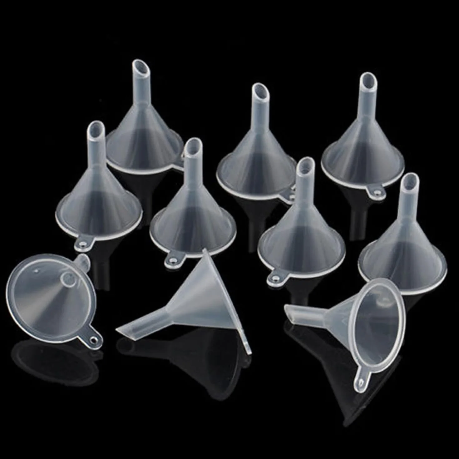 Mini Embudos,12 PCS Embudos de Plástico para Llenar Botellas o Recipientes,Minibotellas,Aceites Esenciales,Perfumes,Especias y Frascos de Laboratorio