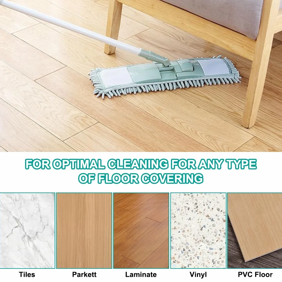 2 Piezas Mopa Funda de Recambio,43 x 13cm Recambio Fregona para Mopa Microfibra Kit,Repuesto de Almohadilla para Fregona,Paño de Repuesto Mopa Microfibra para Baldosas,Suelos Laminados,Suelos Madera