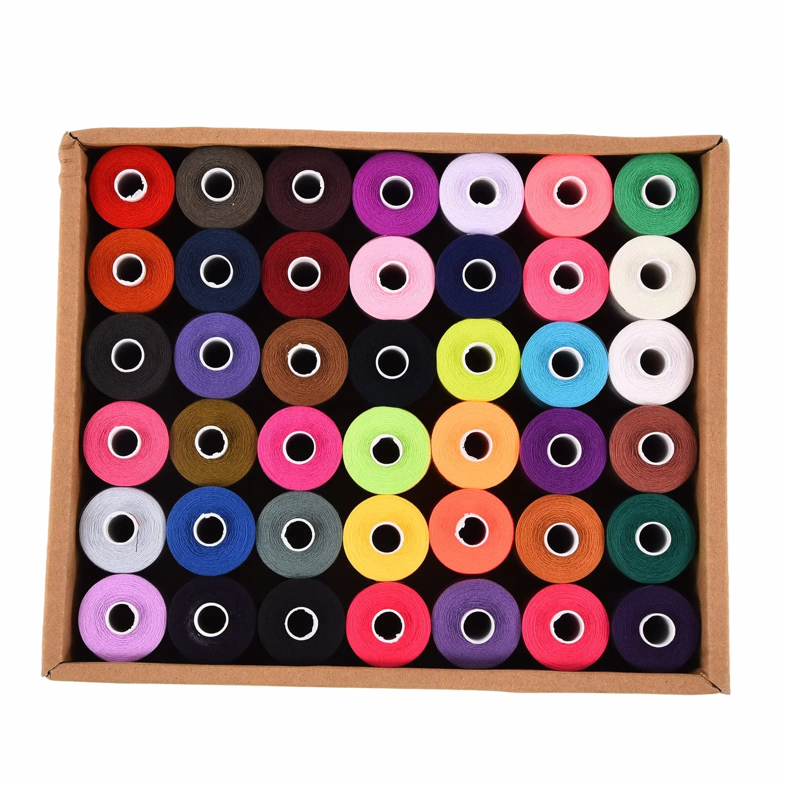 ANKROYU Juego de hilos de coser de 1000 yardas, 42 colores de hilo de coser de poliéster total, kit de carretes de bordado, juego de hilos multiusos para máquina de coser bordada