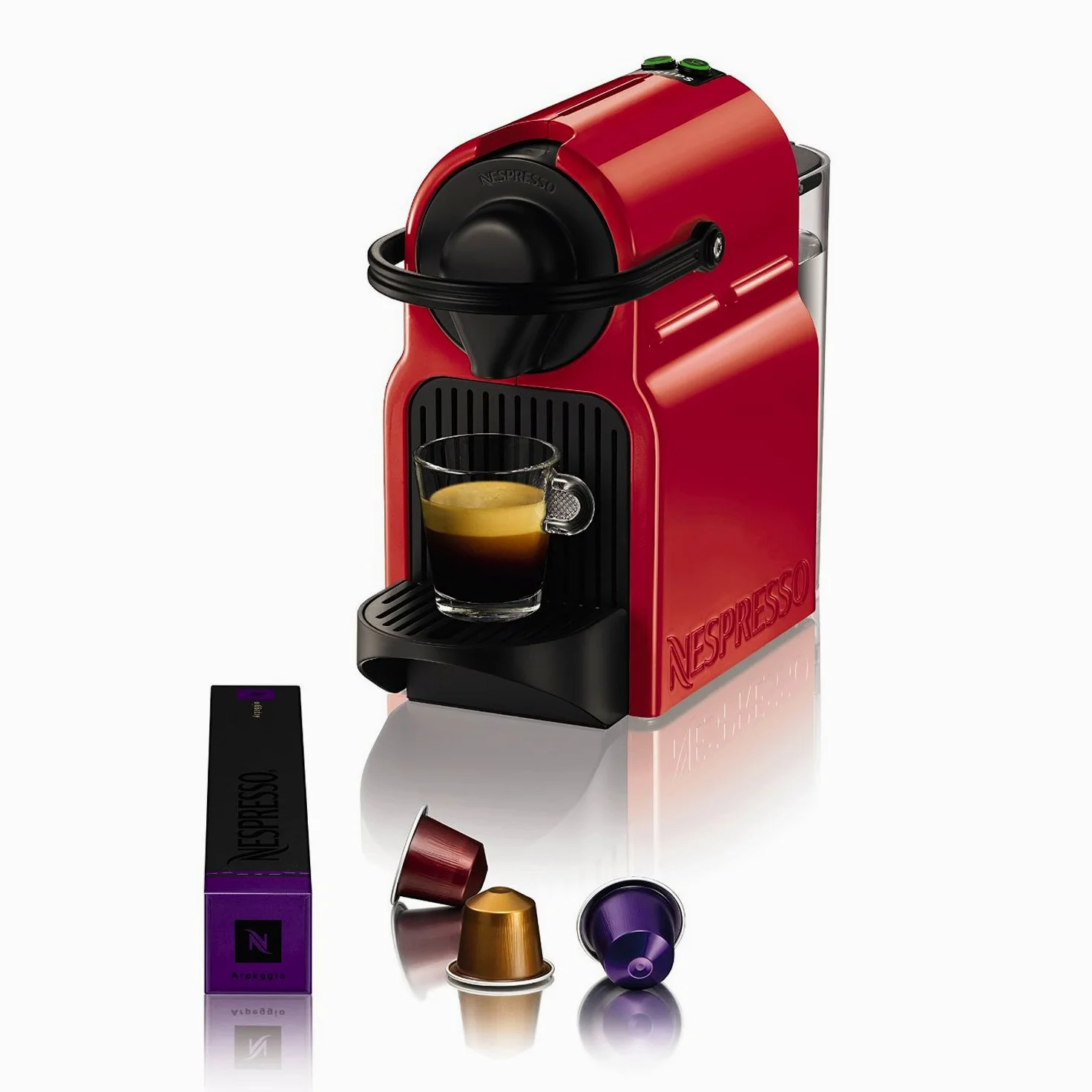 Nespresso Inissia Krups XN100510, Cafetera de Cápsulas, Rojo