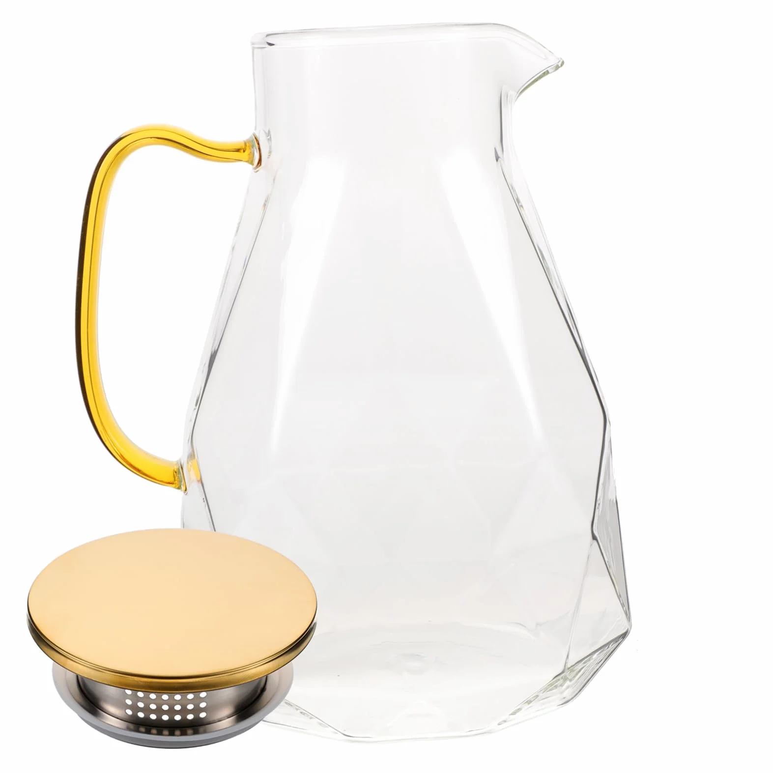 Jarra de Agua Diamante 2200ml de Acero Inoxidable para Hotel | Capacidad Amplia, Incluye Cepillo de Limpieza, Uso para Preparación de Té