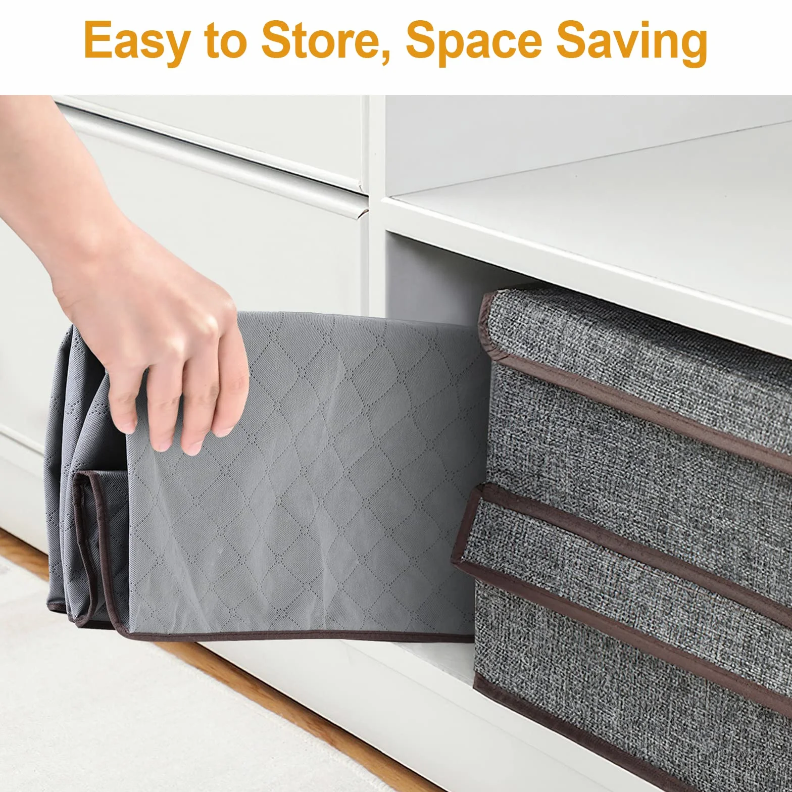 AiQInu Cajas Almacenaje Ropa, 2PCS 90L Plegable Bolsa Almacenamiento de Ropa de Gran Capacidad, Bolsas para Guardar Ropa con asa reforzada para Edredones, Ropa de Cama, 60x44x35CM