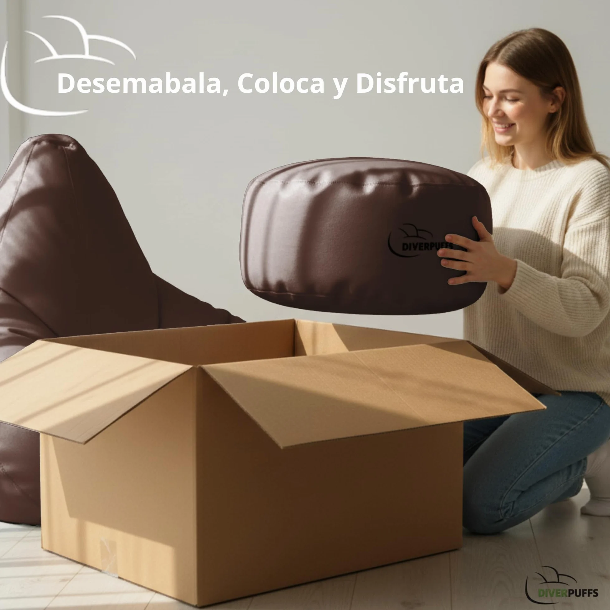 Puff Pera XXL Chocolate con Reposapiés y Relleno Incluido Ultra Cómodo para Leer Jugar o Descansar Ideal para Niños y Adultos Diseño Interior Exterior Antiestrés Uso Diario Salón Dormitorio