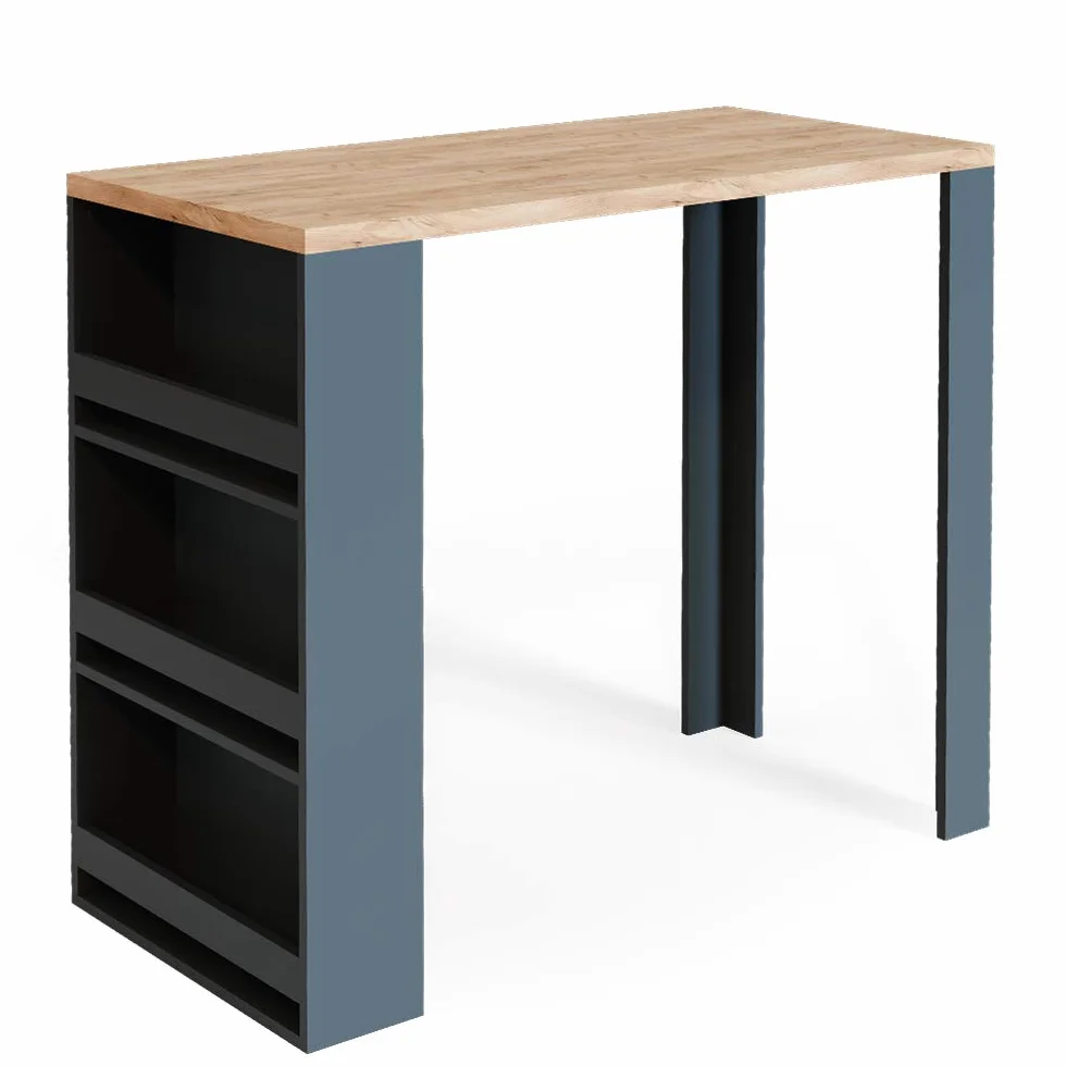 Vicco Mesa de Bar, Roble, 57 x 117 cm, con estantes Abiertos para Guardar Utensilios de Cocina