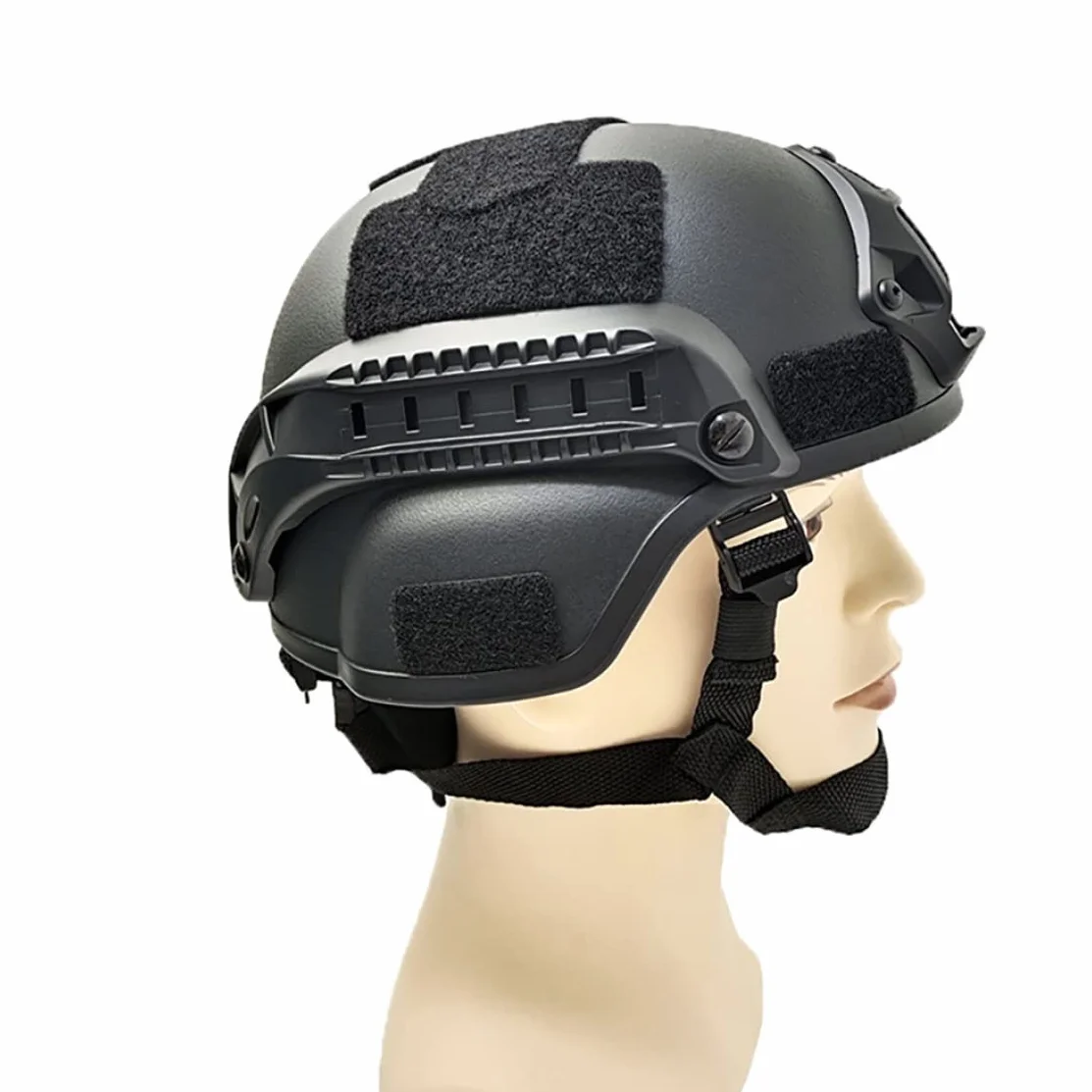 Casco Táctico Militar Tipo PJ para Airsoft y Paintball - Ajustable con NVG Mount, Protective Bump Helmet para Caza - 22.05-23.62 Pulgadas/Negro
