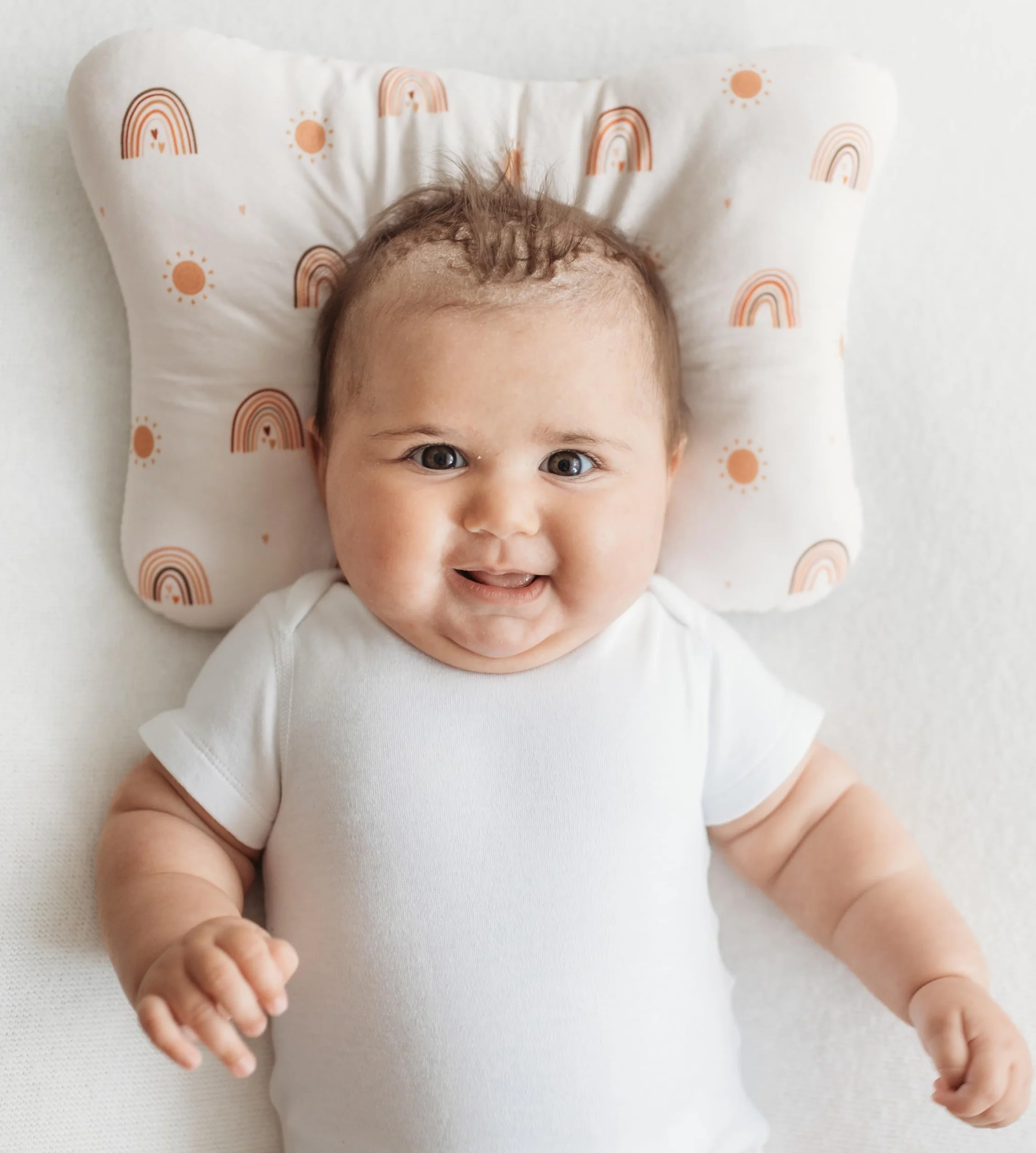 Almohada para bebé de algodón orgánico transpirable 3D Air previene plagiocefalia
