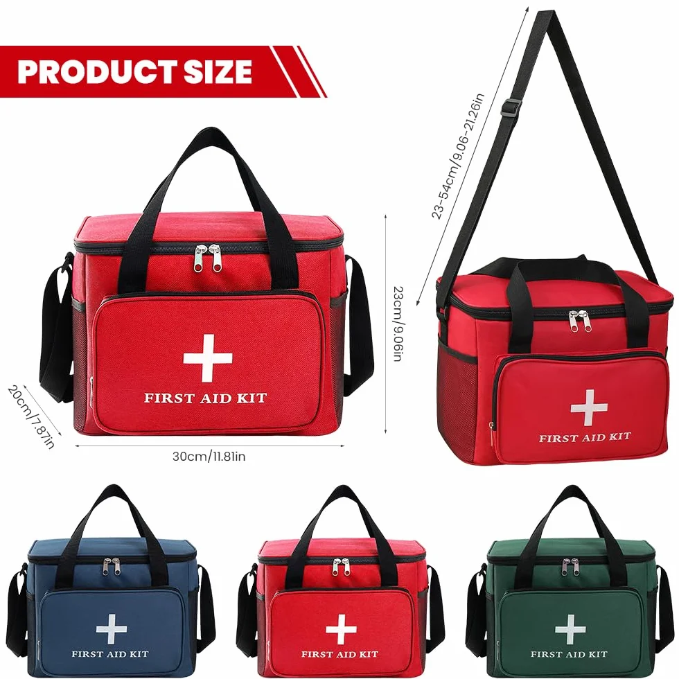 Botiquín de Primeros Auxilios 14L Impermeable XXL con Correa Hombro Rojo