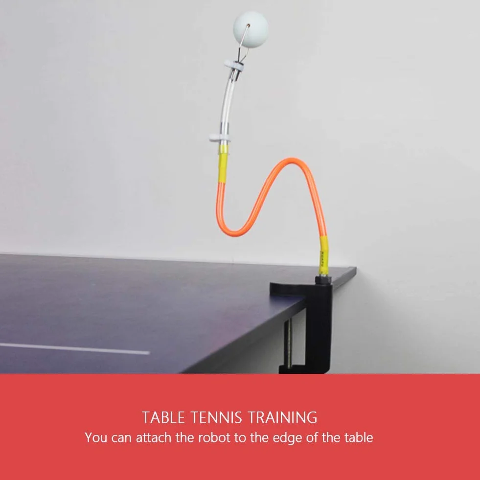 Robot de entrenamiento de tenis de mesa, Máquina de ping pong con lanzamiento de bolas rápidas, Sistema de rebote ajustable, Incluye clip de fijación Para práctica y entrenamiento individual