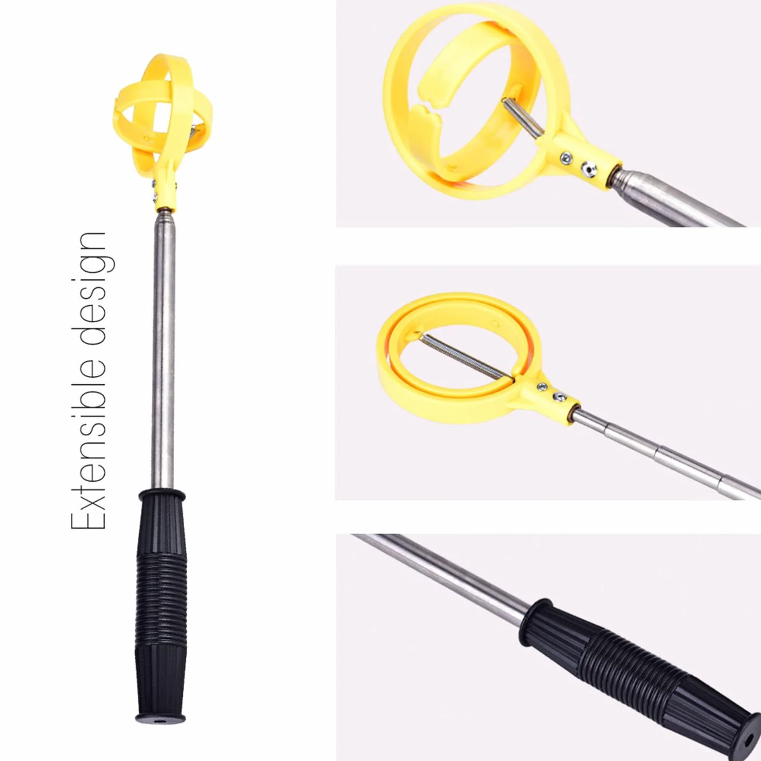 Cocoarm Pelota de golf Retriever, acero inoxidable, telescópica, pala de golf. Pala de recogida para putter, accesorios de golf, regalos para golfistas, 39-215 cm