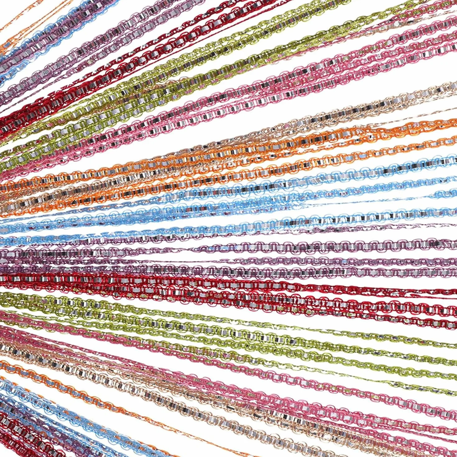 Cortina de hilos brillantes arcoíris para decoración de puerta y fondo, mosquitera con cuentas brillantes para patio, fiestas y fondos de fotos, 91 cm x 200 cm