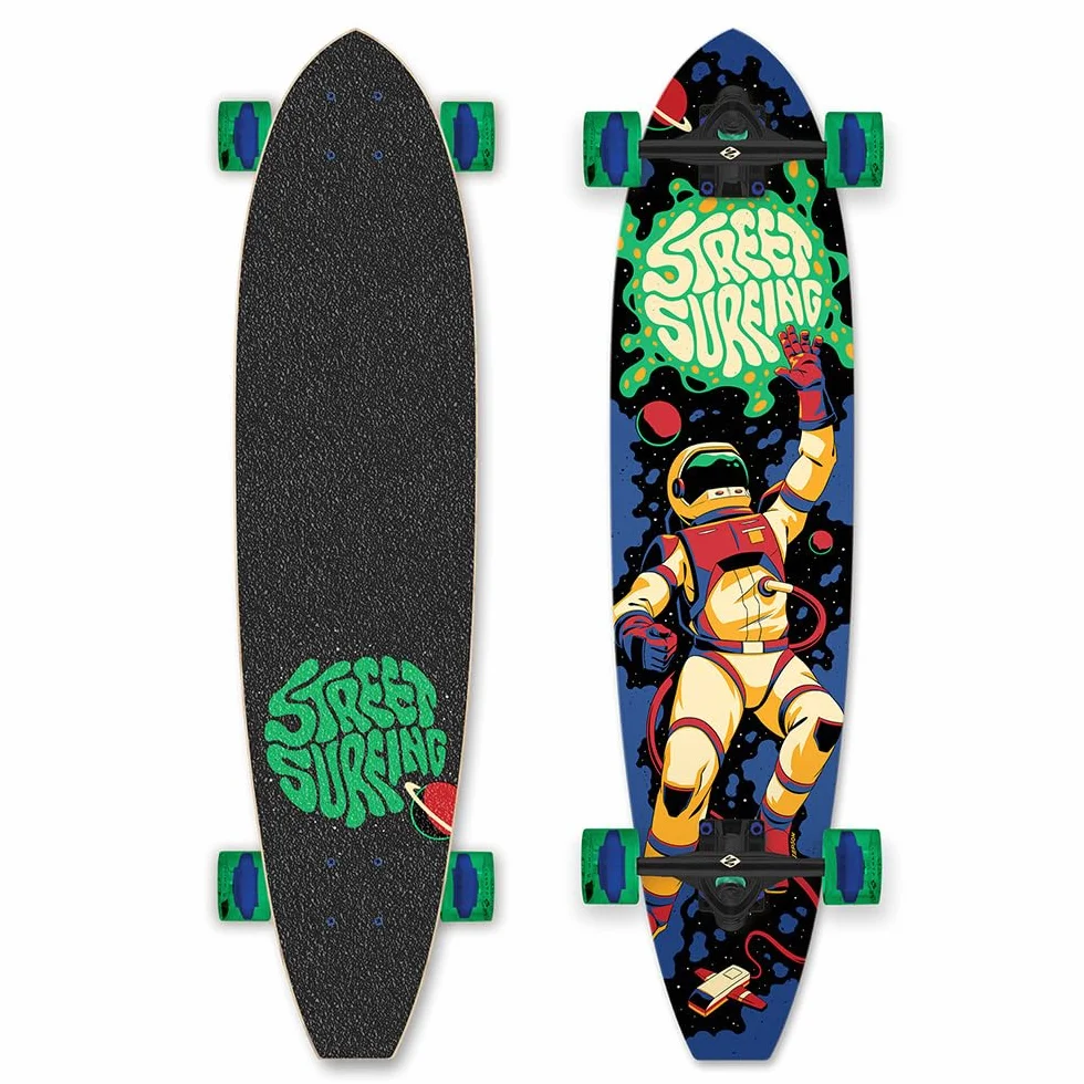 Streetsurfing Longboard Cut Kicktail 36" Czarne