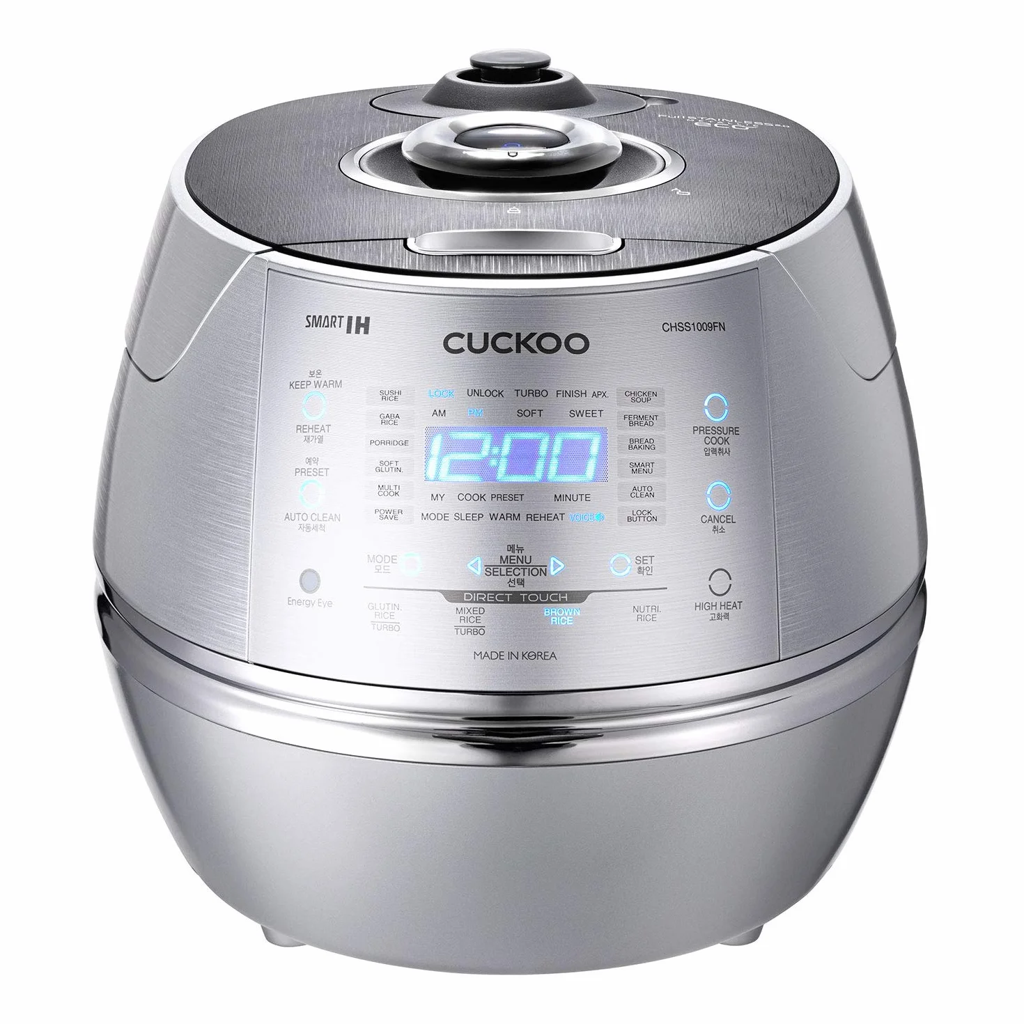 CUCKOO CRP-CHSS1009FN Arrocera a presión de vapor Rice Cooker 1,8 l 10 tazas | IH tecnología de calefacción por inducción | programable | arroz GABA | tecnología DSP | válvula de vapor de seguridad
