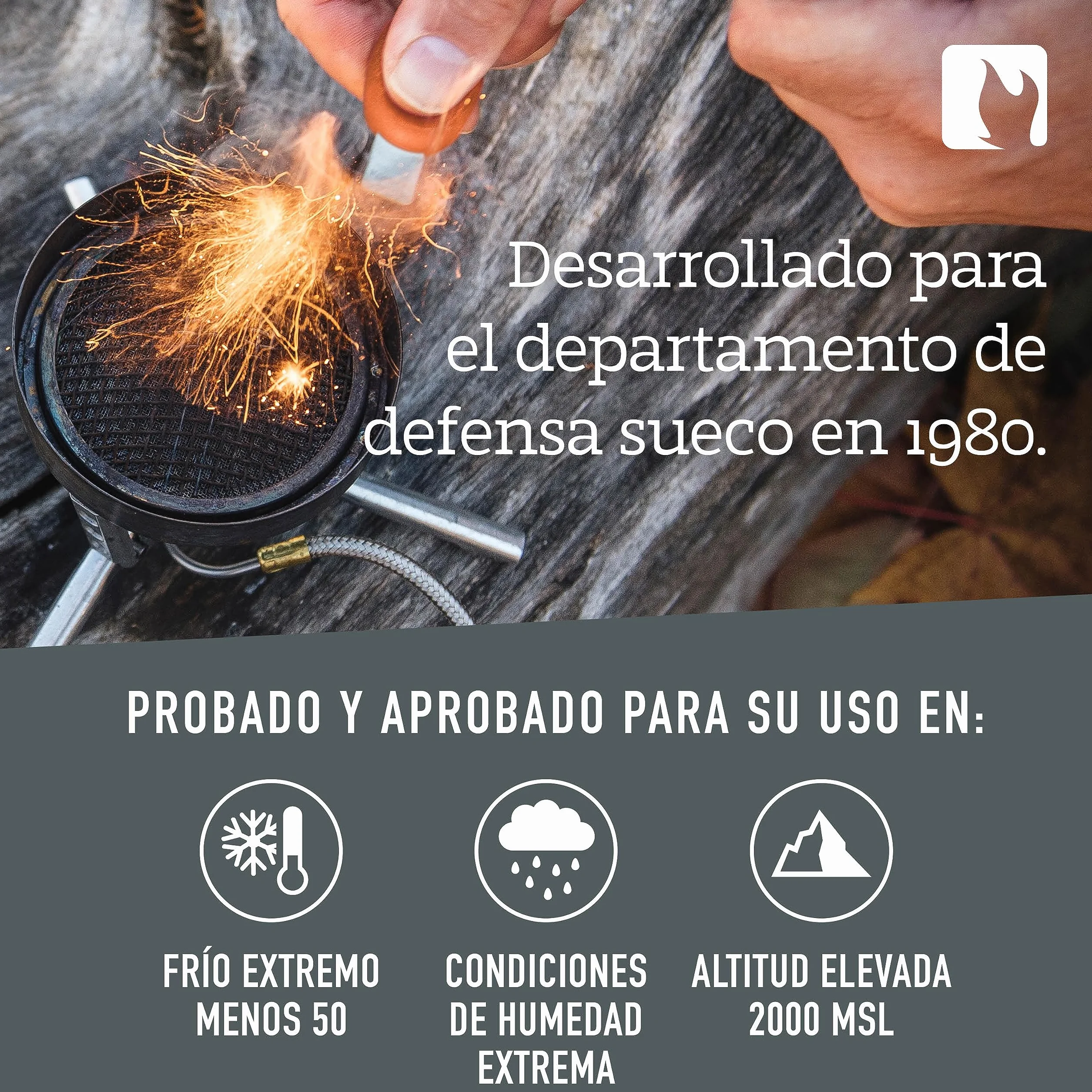 Light My Fire Pedernal de Supervivencia Profesional Scout – Herramienta Encendedor Ferrocerio 2 en 1 3000 Encendidos