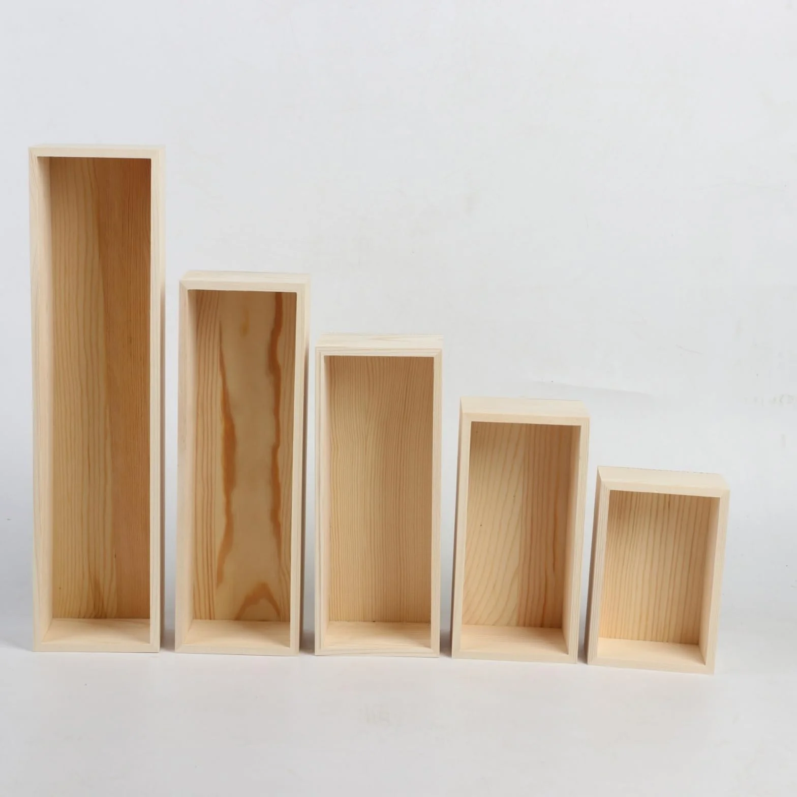 Anktily 1 paquete de cajas de almacenamiento de madera sin terminar, organizador rectangular de 30 x 20 x 8 cm, contenedor de madera natural rústica para decoración del hogar, oficina y lugar