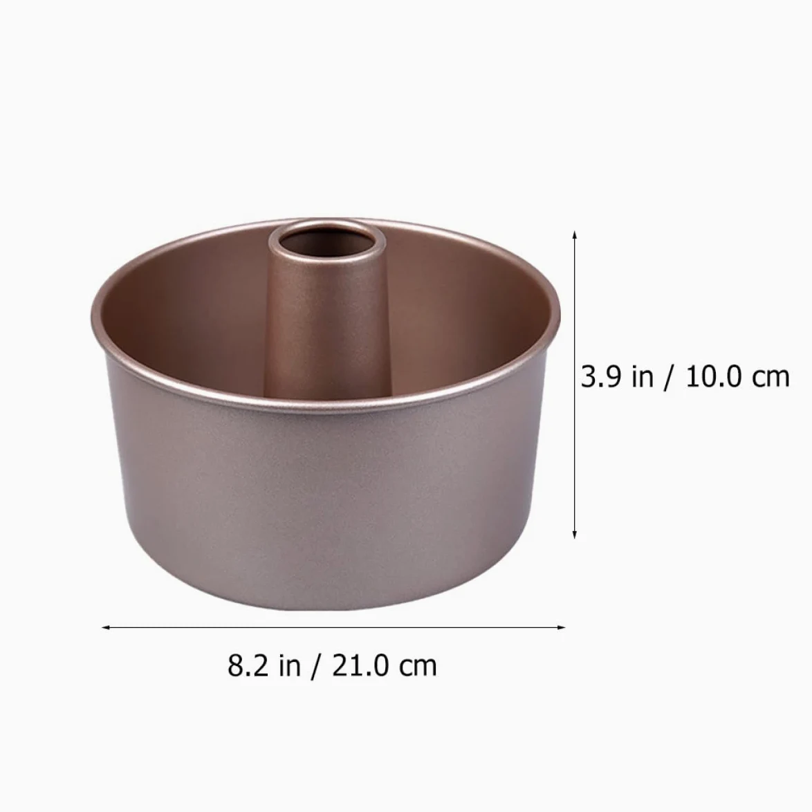 Ipetboom Molde para Pasteles Desmontable Antiadherente de Acero al Carbono 21x21x10 Cm Fondo Extraíble y Cavidad Hueca para Horno, Bandeja para Hornear Tartas y Pudín, Utensilio
