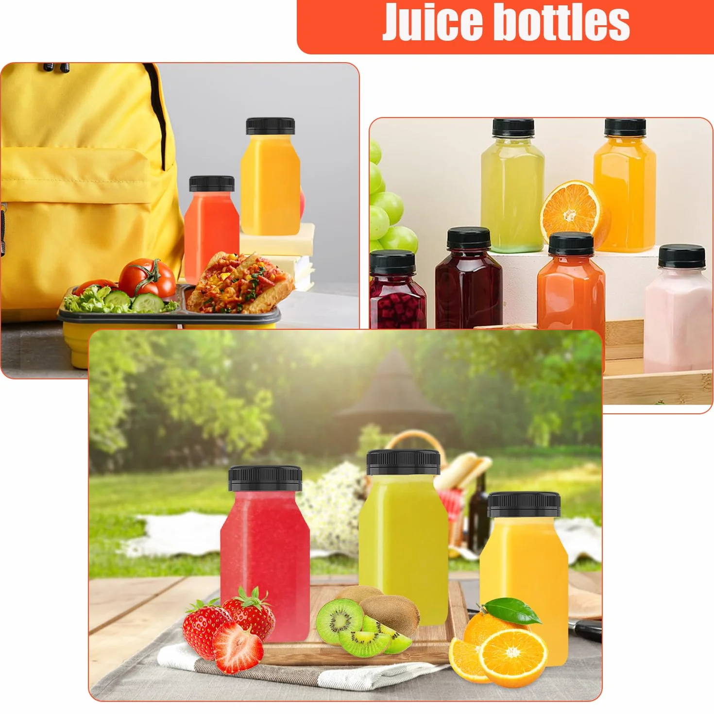 24 Piezas Botellas Plástico Pequeñas con Tapas 120 ml Mini Botella de Bebida Vacía Botellas Zumo Reutilizables Botellas para Shots Transparente para Agua Jugo Batidos Leche Bebidas Caseras