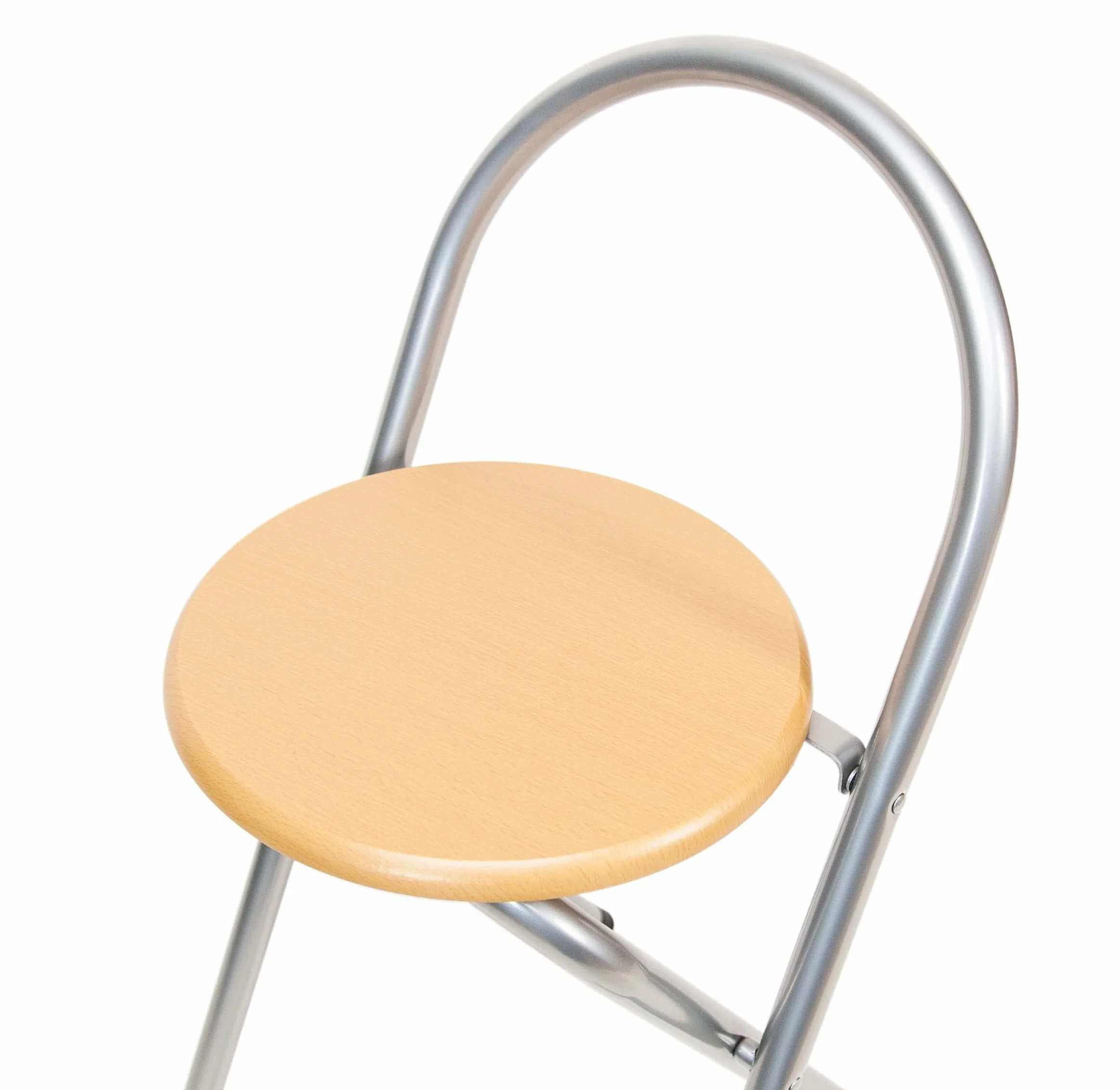 The Secret Home - Taburete Plegable de Cocina - Silla Plegable de Metal y Madera - Silla Apta para Interior y Exterior - Alto: 80 cm x Largo: 40 cm