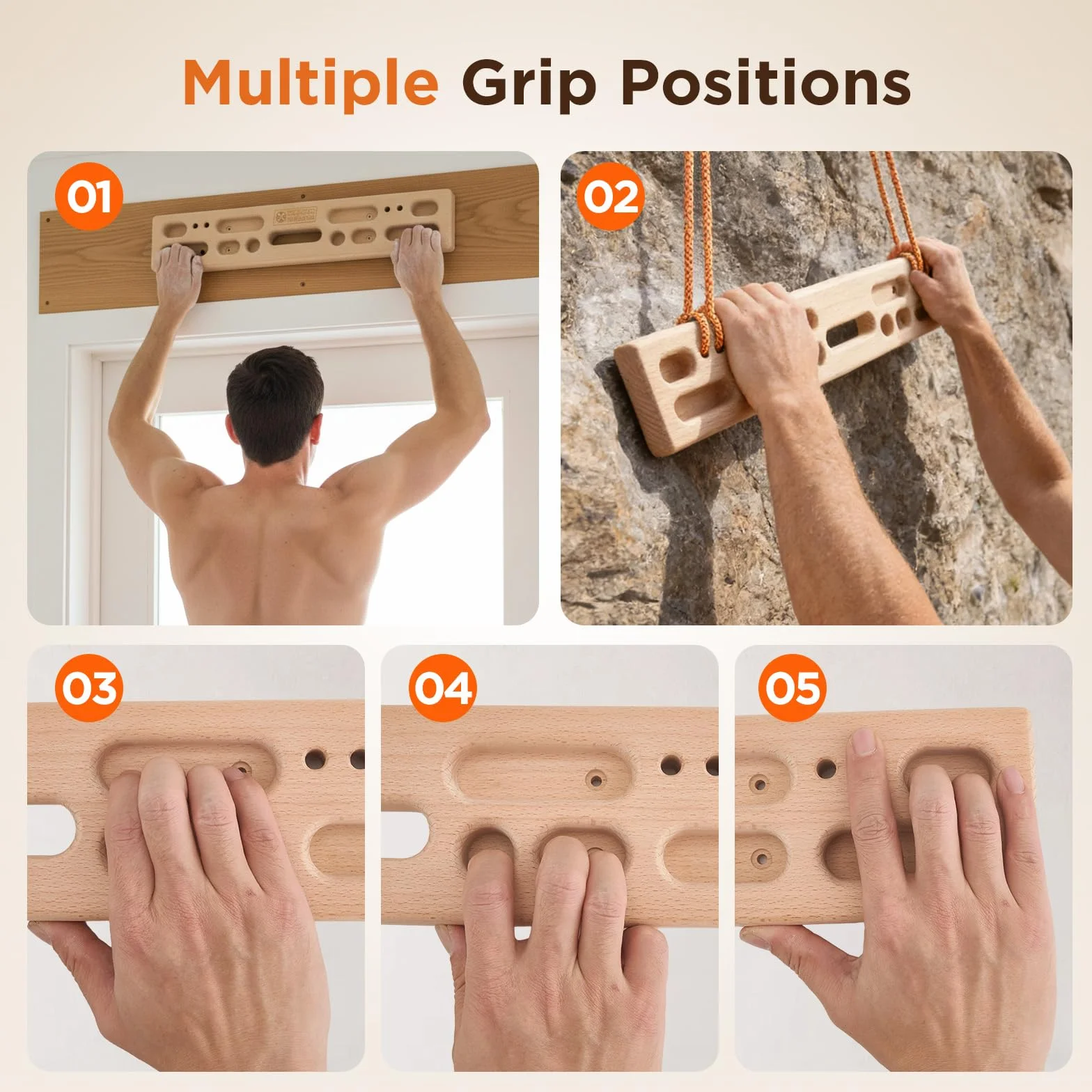 Hangboard para escaladores, tabla de escalada portátil, entrenamiento de fuerza de dedos