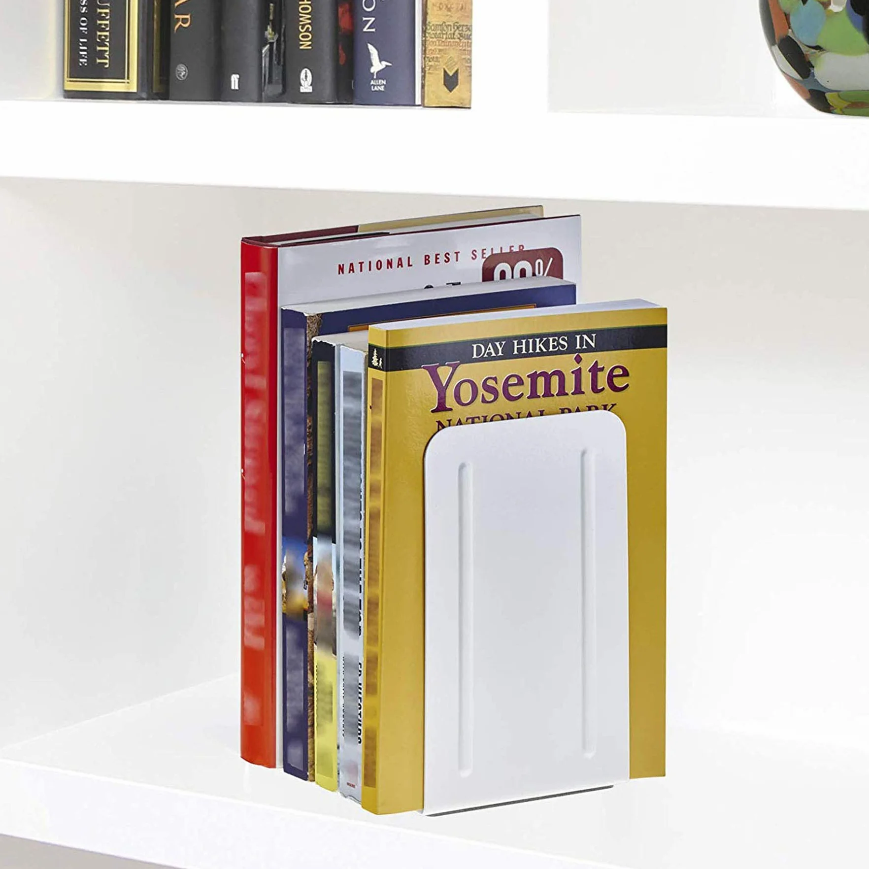 Acrimet Premium Sujetalibros de Metal Resistente (Color Blanco) (Paquete de 1 par)