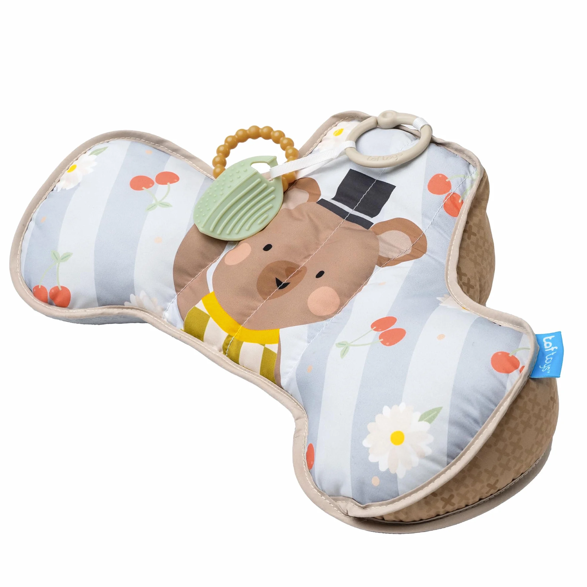 Cojín Tummy Time Bebé Oso 40 x 27 x 11 cm con 2 Juguetes extraíbles
