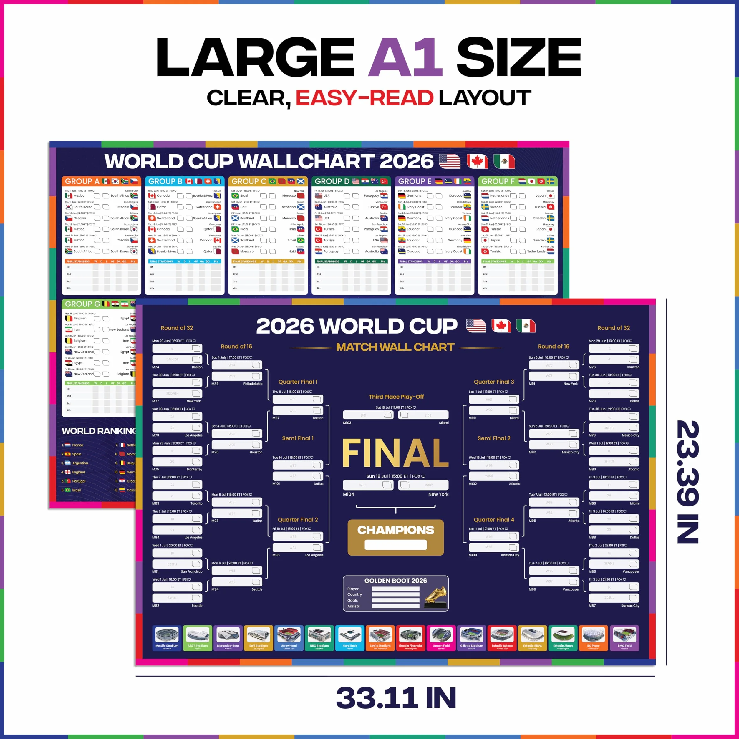 World Cup 2026 Cuadro de pared plegado