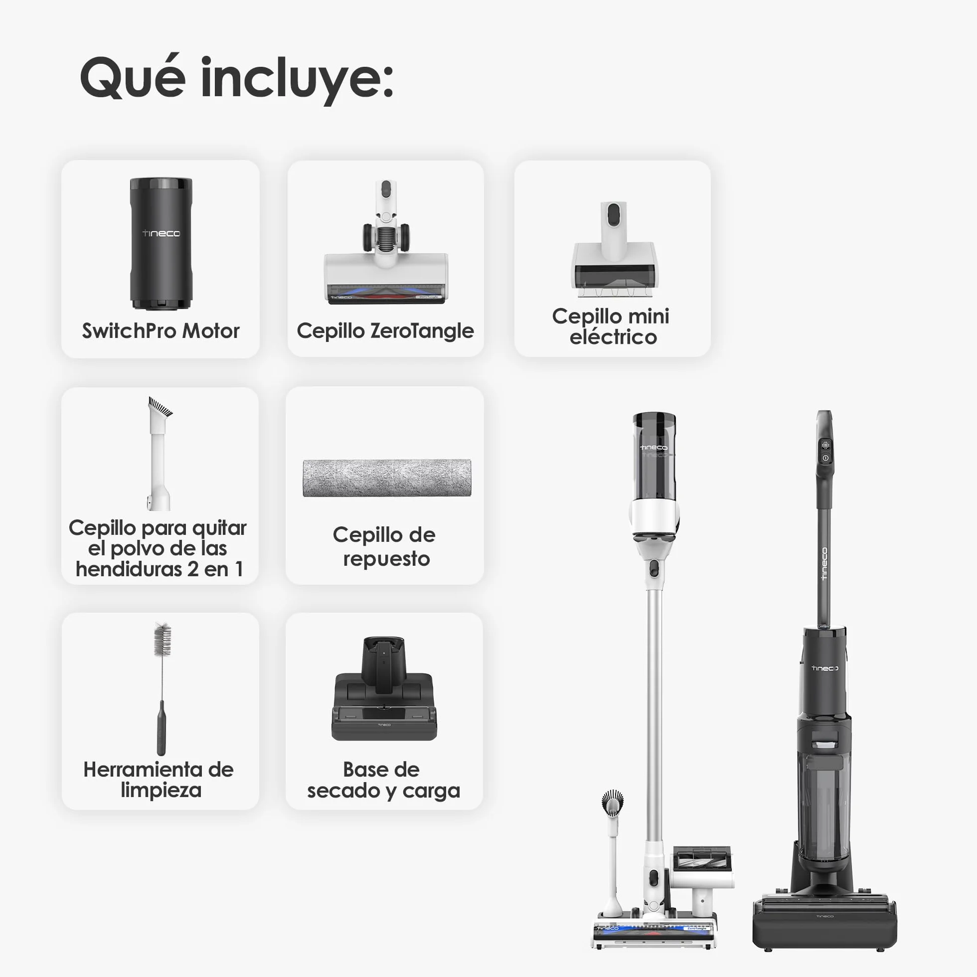 Tineco Floor One Switch S7 Limpiador Inteligente, Limpieza de Toda la Casa Autolimpieza Batería Más Duradera Cepillo ZeroTangle Limpieza de Doble Cara