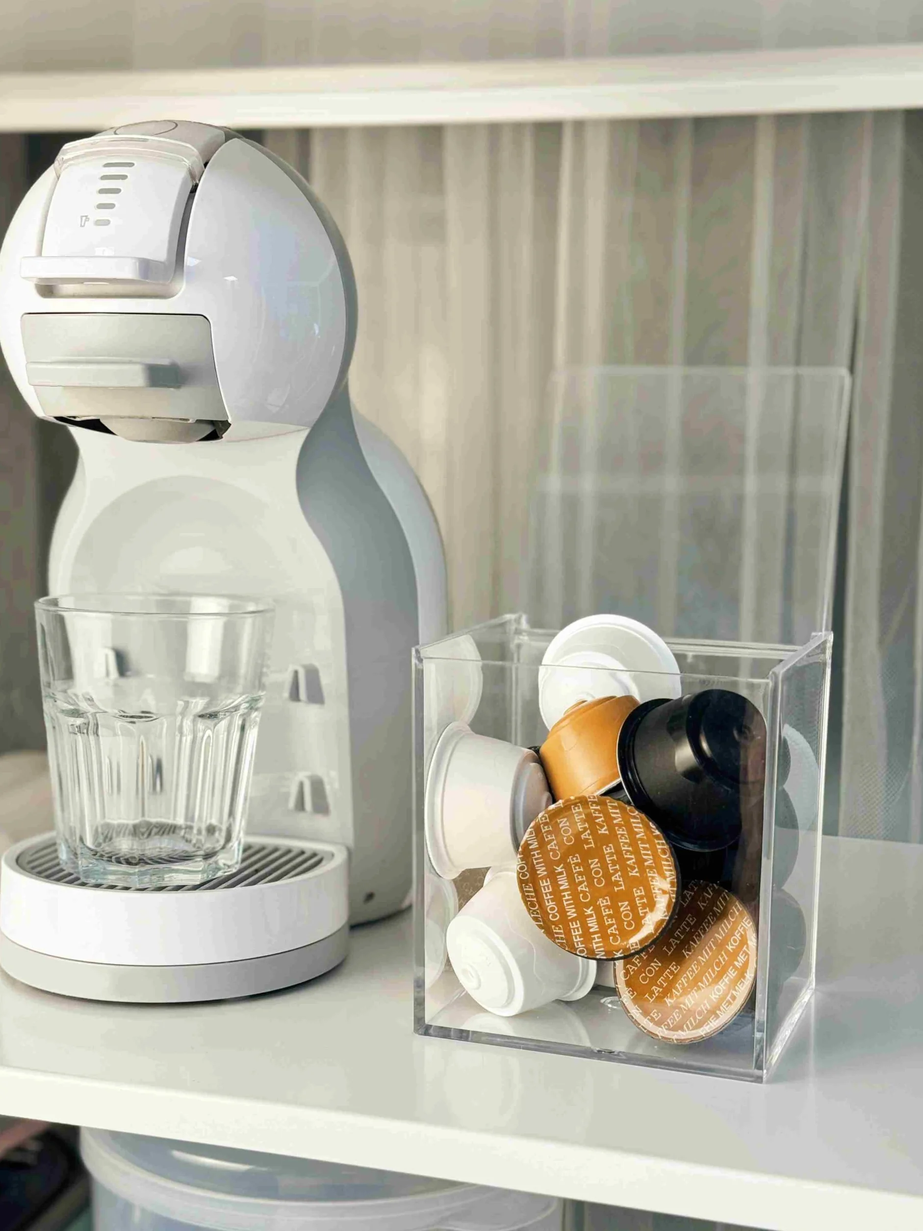 Dcasa - Portacapsulas metacrilato para capsulas nespresso o dolcegusto, Capacidad para 13 cápsulas Dolce Gusto o 40 cápsulas Nespresso