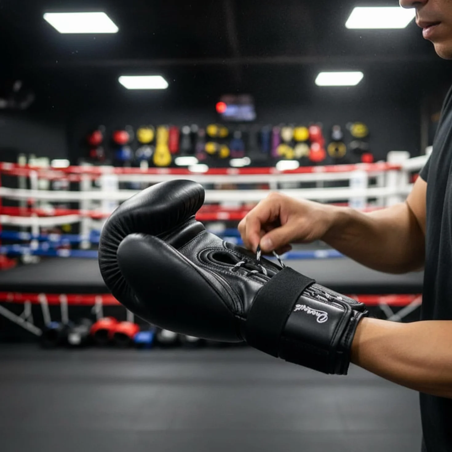 Lace to Strap Training Gloves System, Hook and Loop Lace Converter - Conversor de guantes de boxeo