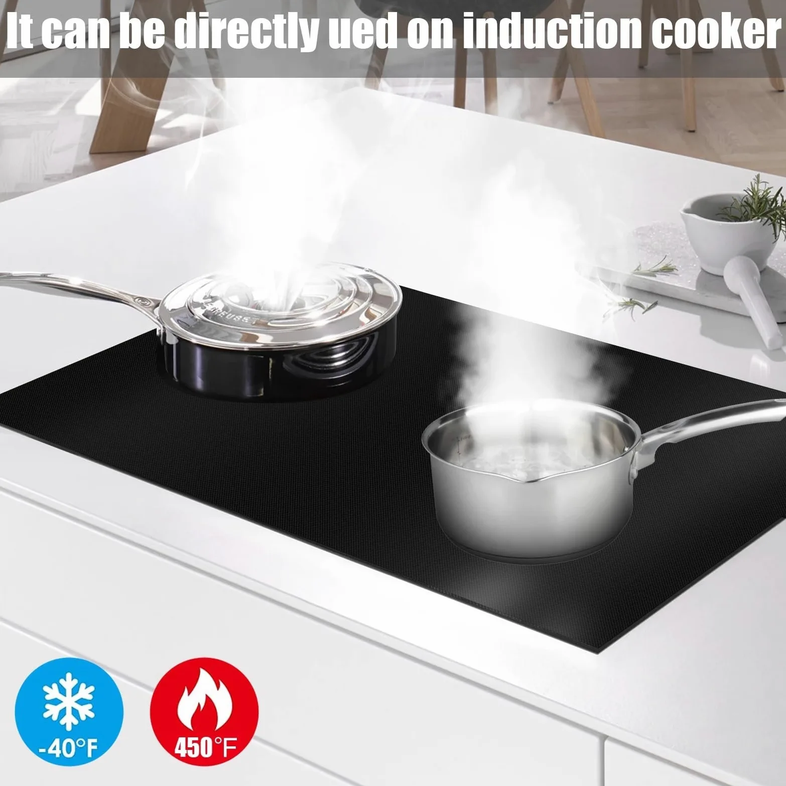 Cubierta de Cocina de inducción, Estera de Silicona, Cubierta de Estufa eléctrica Antideslizante Grande, Protector de Placa de Cocina for Estufa de inducción, Dispositivo de Cocina(52x78cm)