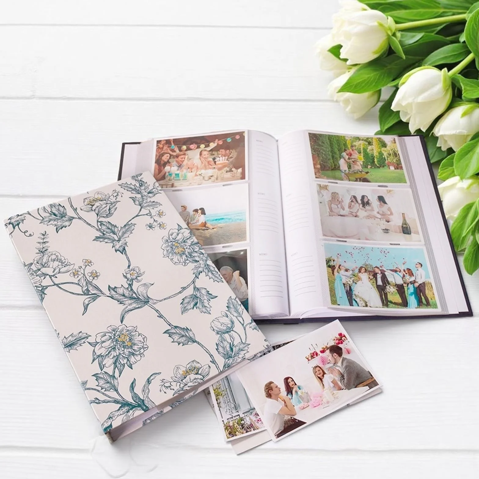 Album Fotos Beautiful Flower Cover Can Write A Photo Album Put 300 6-inch Photos Travel Commemorative Gifts(Color-01)