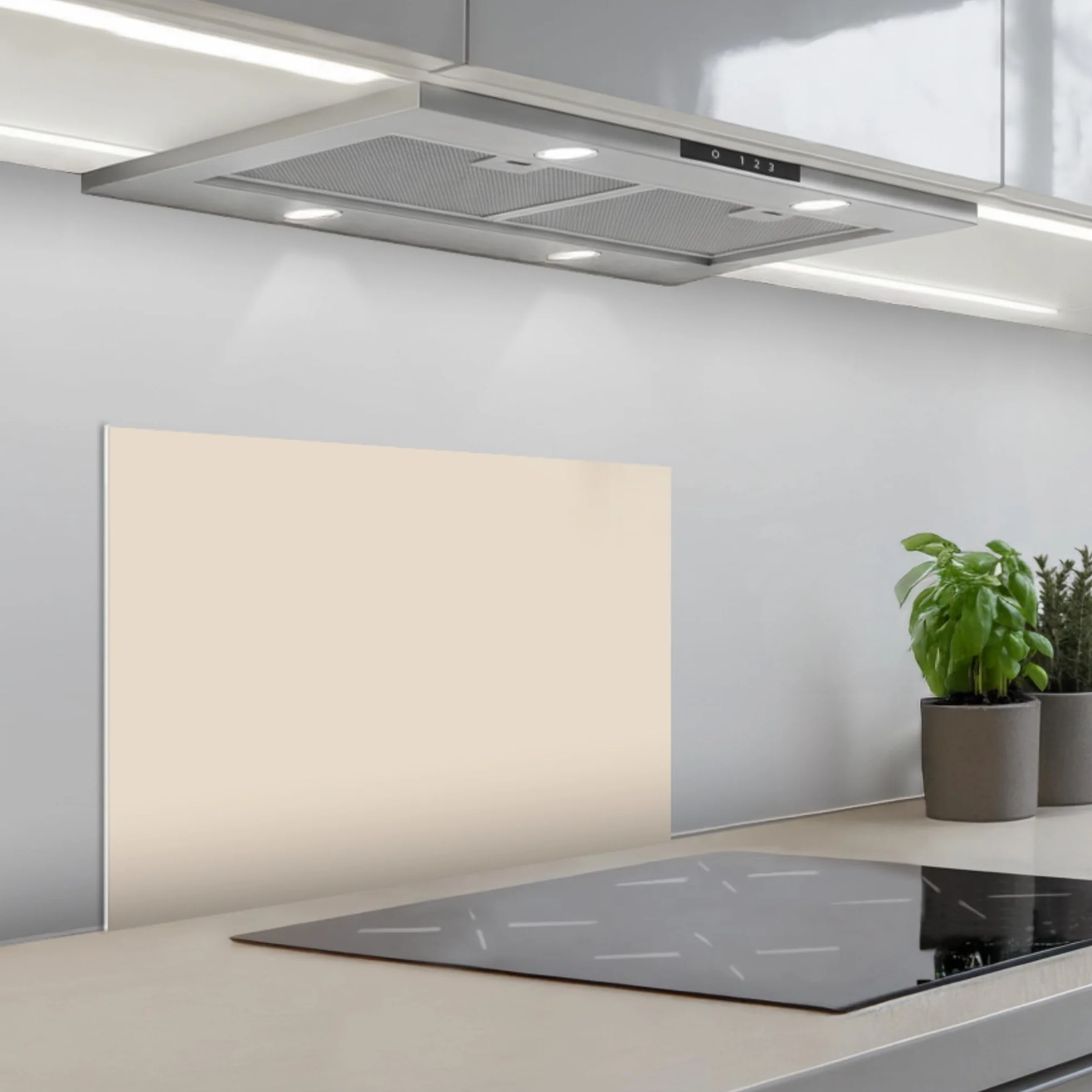 KitchenYeah© Antisalpicaduras Cocina 40x60 cm Adhesivo Salpicadero Protector Salpicaduras Sink Splash Guard Luz - Beige - Color - Sólido