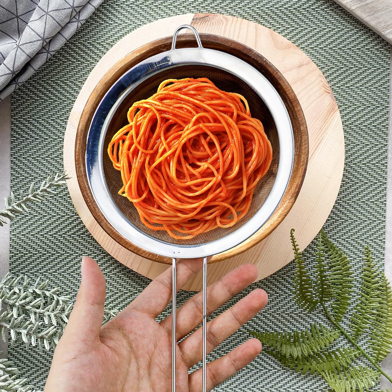 3 Piezas Coladores de Cocina Acero Inoxidable, Colador de Malla Fina con Manija, Tamiz de Harina para Alimentos, Vegetales, Harina y Pasta (8/12/16 cm)