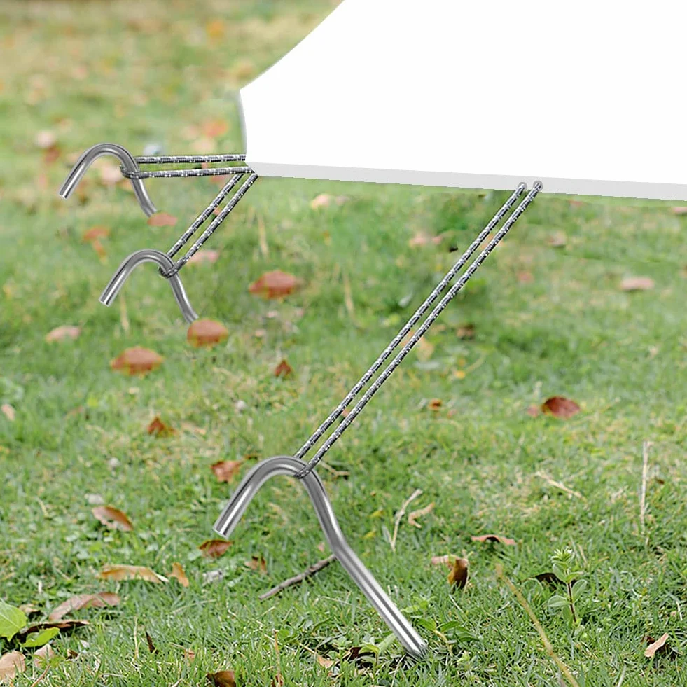 Estacas para tienda de campaña de acero 6 mm 18 cm para suelo duro