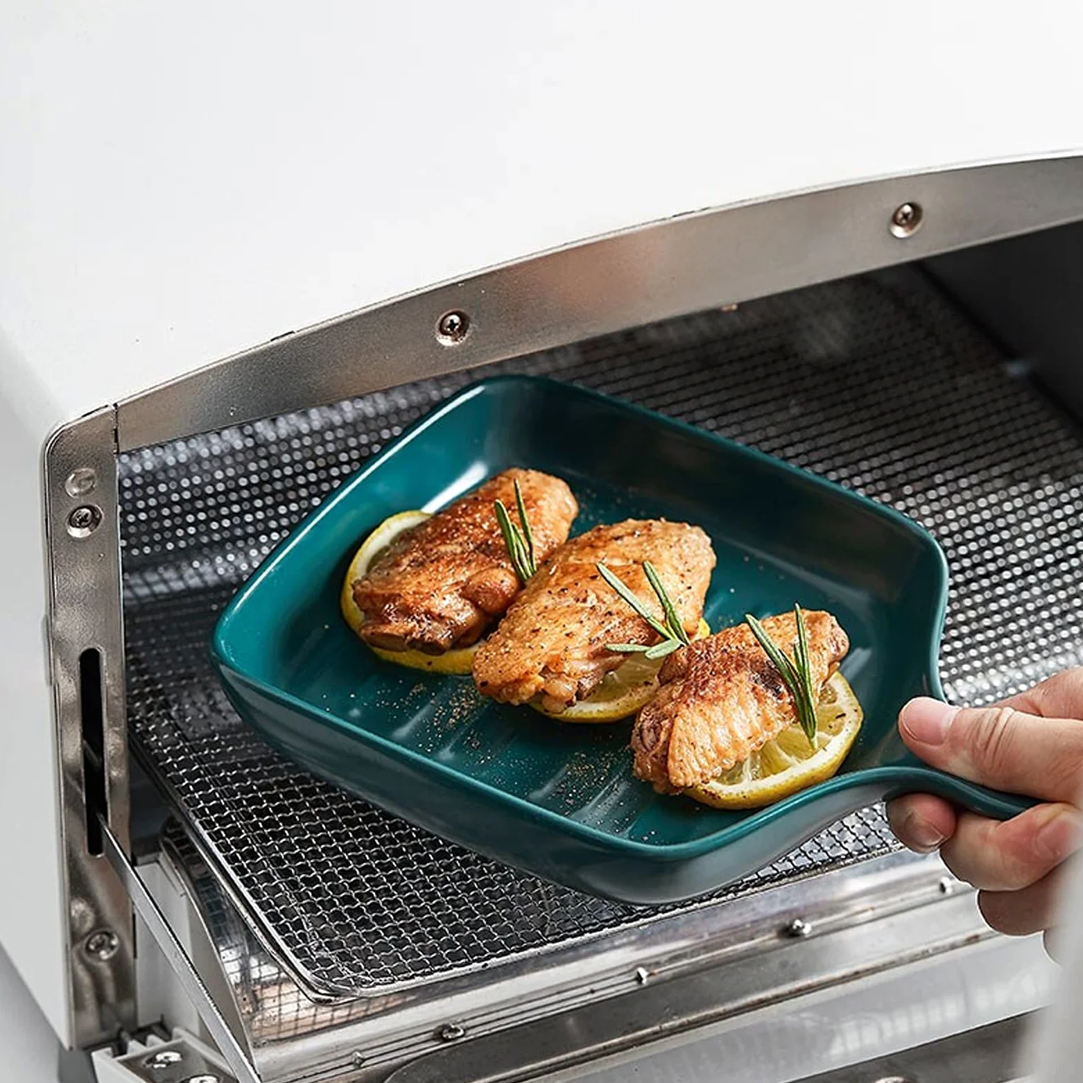 Fuente de Horno Paquete de cerámica de cerámica, conjunto de platos for hornear, glaseado de cerámica, bandeja for cocinar, cocina, cena de pastel, banquete y diario, verde Vajilla para Hornear