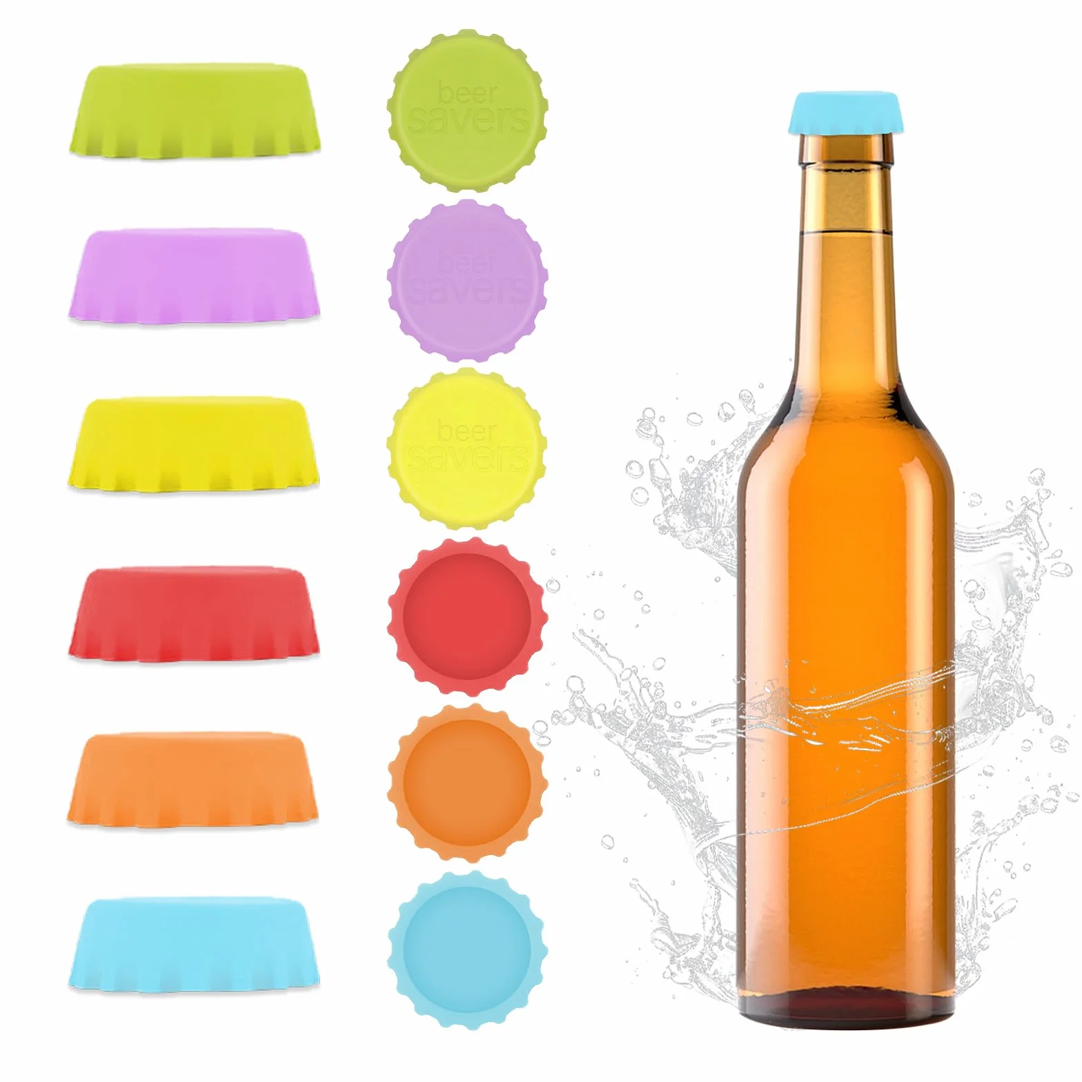 12 Tapones Creativos para Botellas de Cerveza, Tapones de Silicona Reutilizables, Ajuste Perfecto, Sello Multicolor, Tapones Únicos para Fiestas, Bares o Coleccionistas