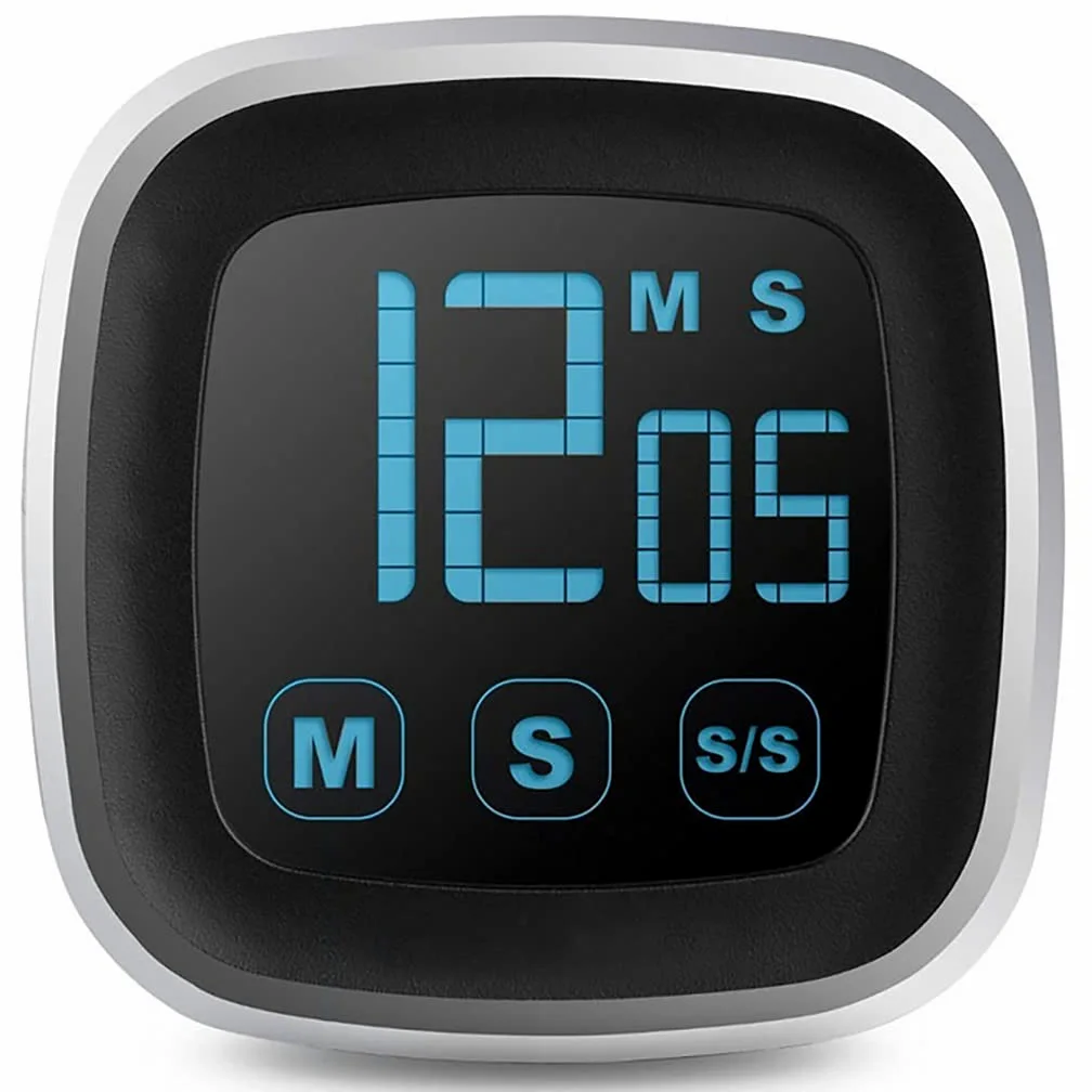 Temporizador Digital de Cocina con Pantalla táctil, cronómetro, Despertador y aparatos magnéticos de Cocina.
