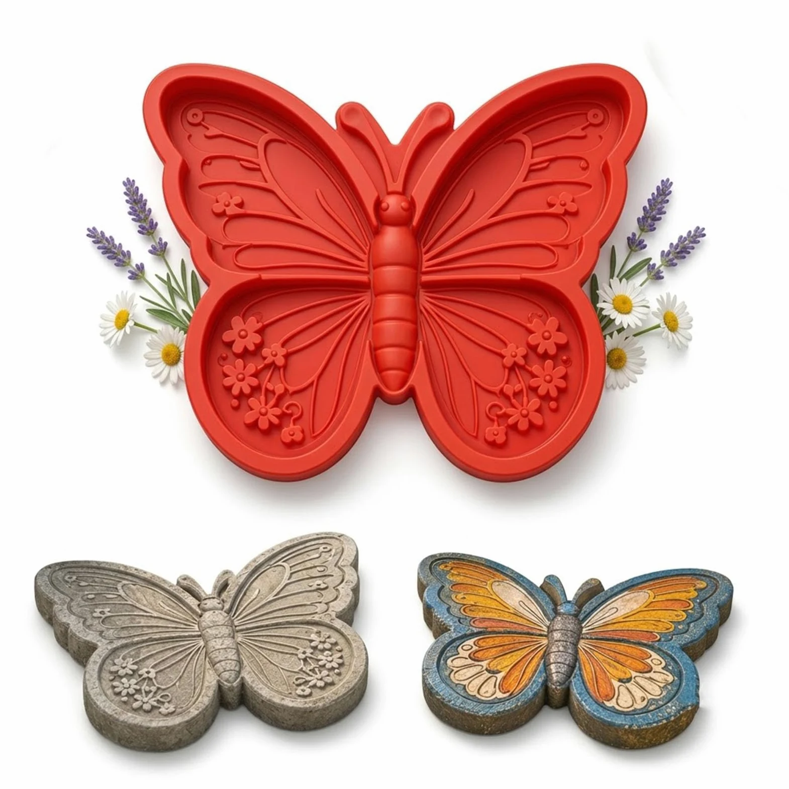 Molde Reutilizable de Girasol para Caminos de Jardín y Patio DIY (Butterfly)