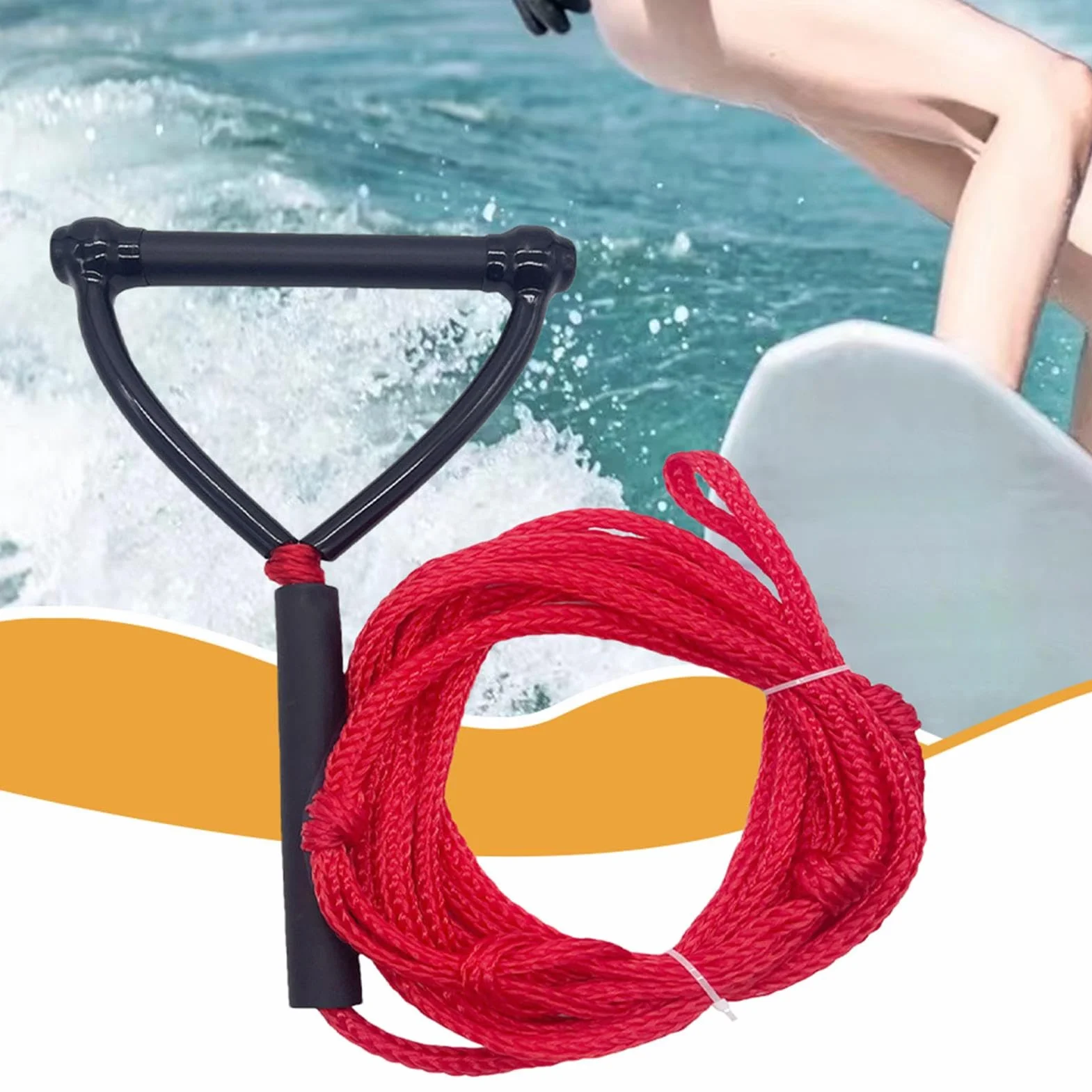 Cuerda de Remolque para Surf - Línea de Arnés para Deportes Acuáticos con Asa para Wakeboard, Esquí y Tabla de Surf