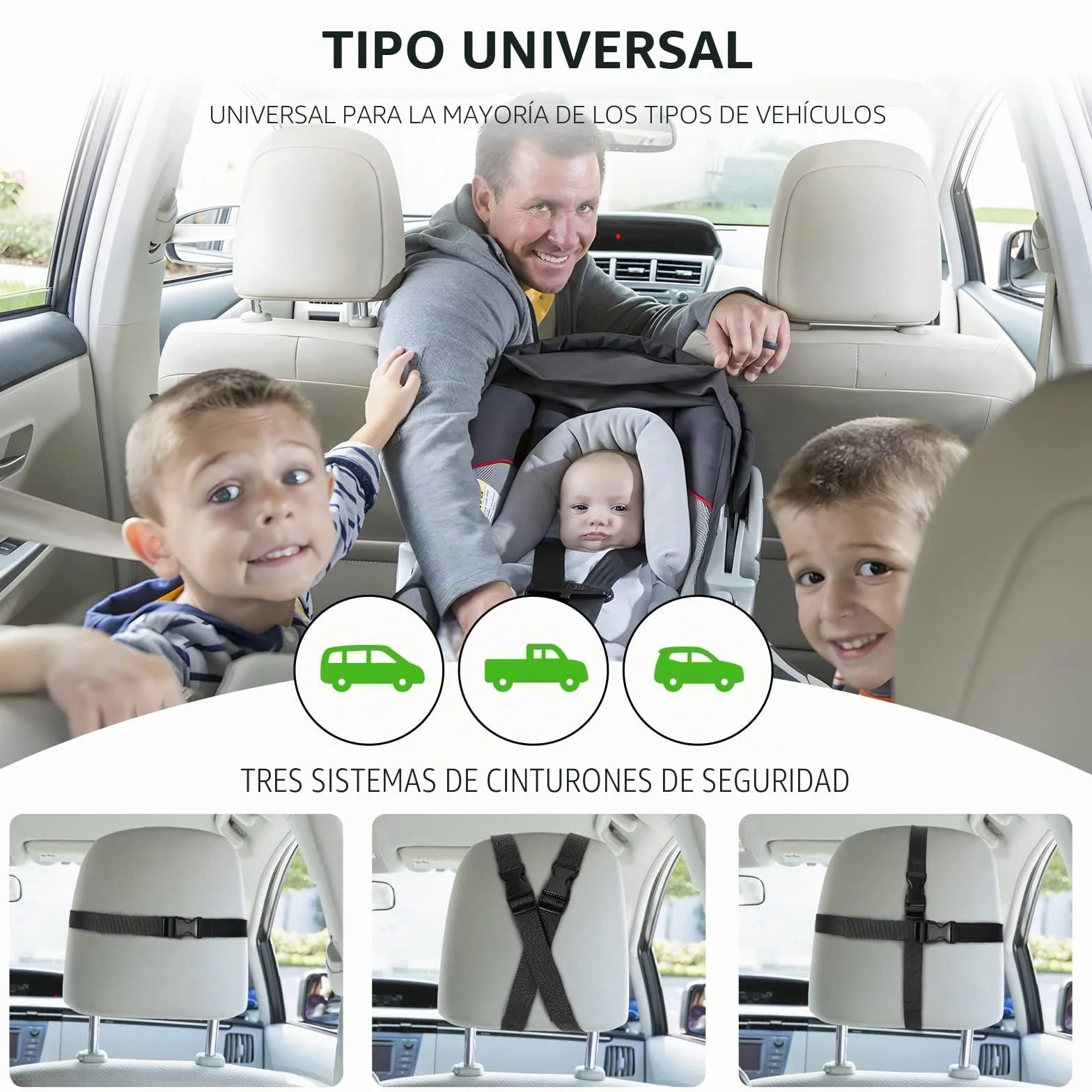 Vinabo Espejo de coche para bebé ajustable 360° a prueba de roturas