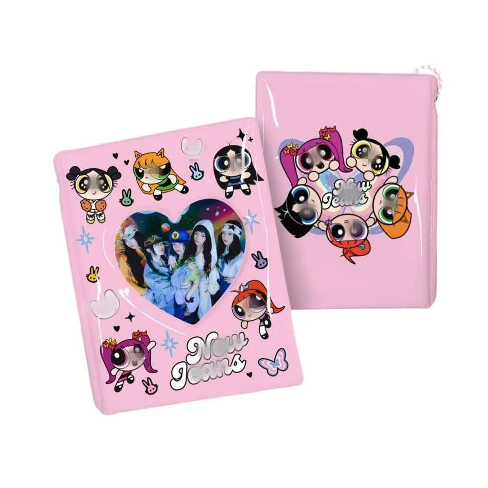 K-pop - Juego de 60 tarjetas fotográficas postales, 64 calcomanías, soporte para carpeta de álbumes, llavero (NEW-JEANS)