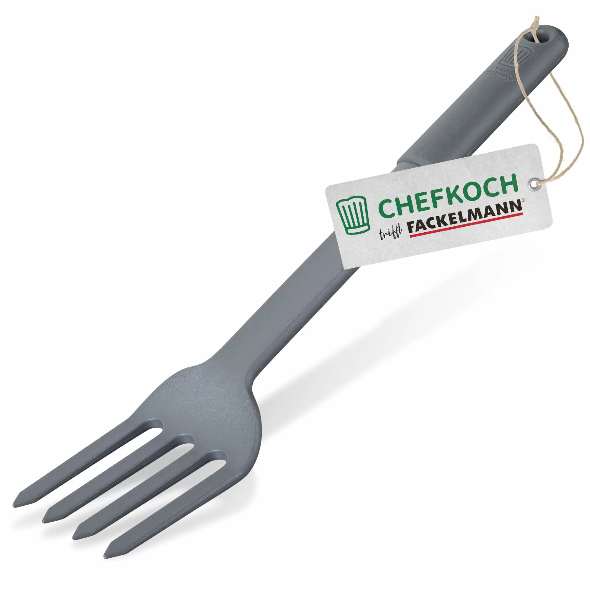FACKELMANN Chefkoch Multitenedor de plástico – Tenedor de cocina con mango ergonómico Soft-Touch – Tenedor de cocina adecuado para ollas y sartenes con revestimiento – Resistente al calor y apto para