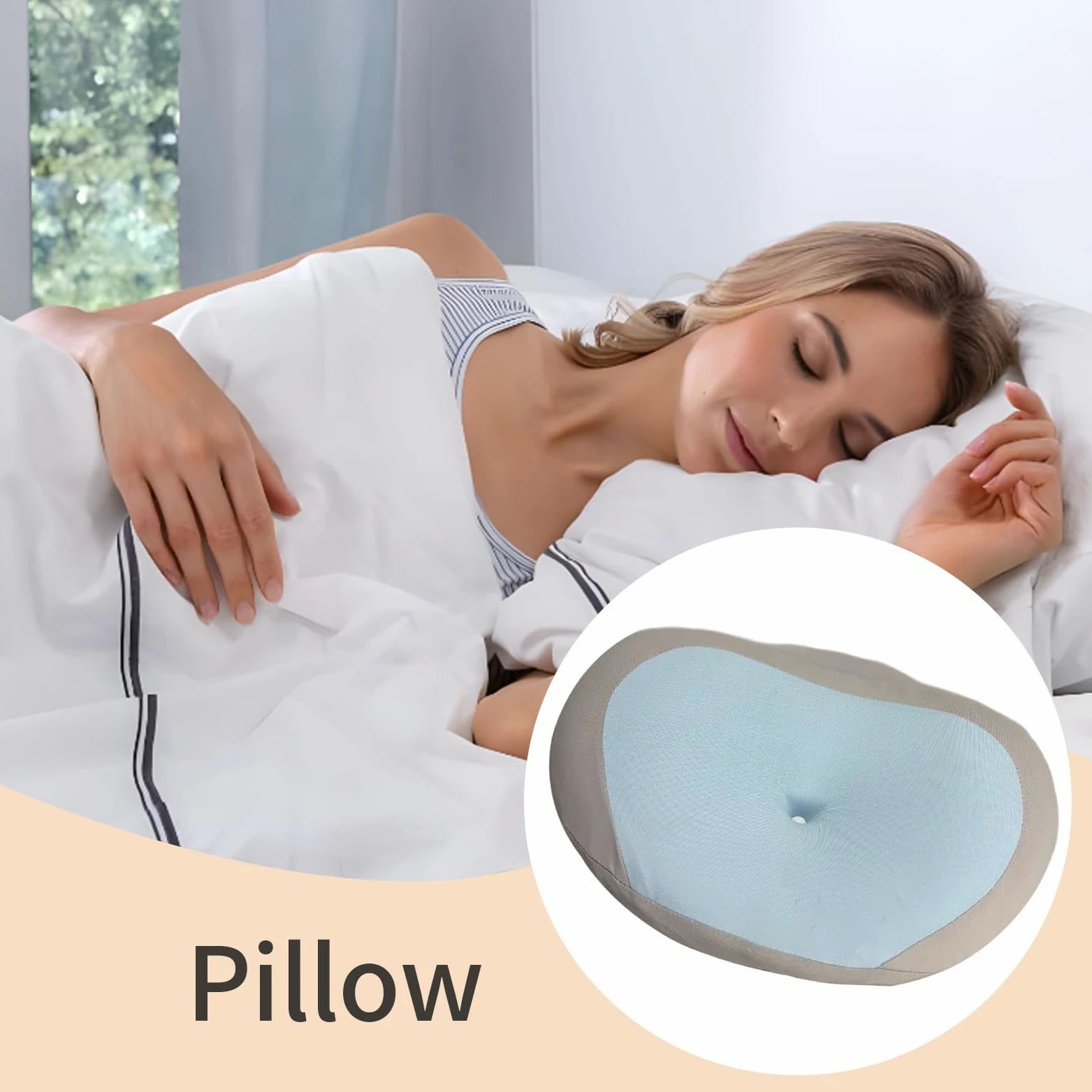 Genérico Almohada Ergonómica Cojín Transpirable Adultos Arriba | Almohadas Viscoelásticas Con Contorno Y Soporte Cervical Cojín Cama Unisex Abajo Hogar Viaje