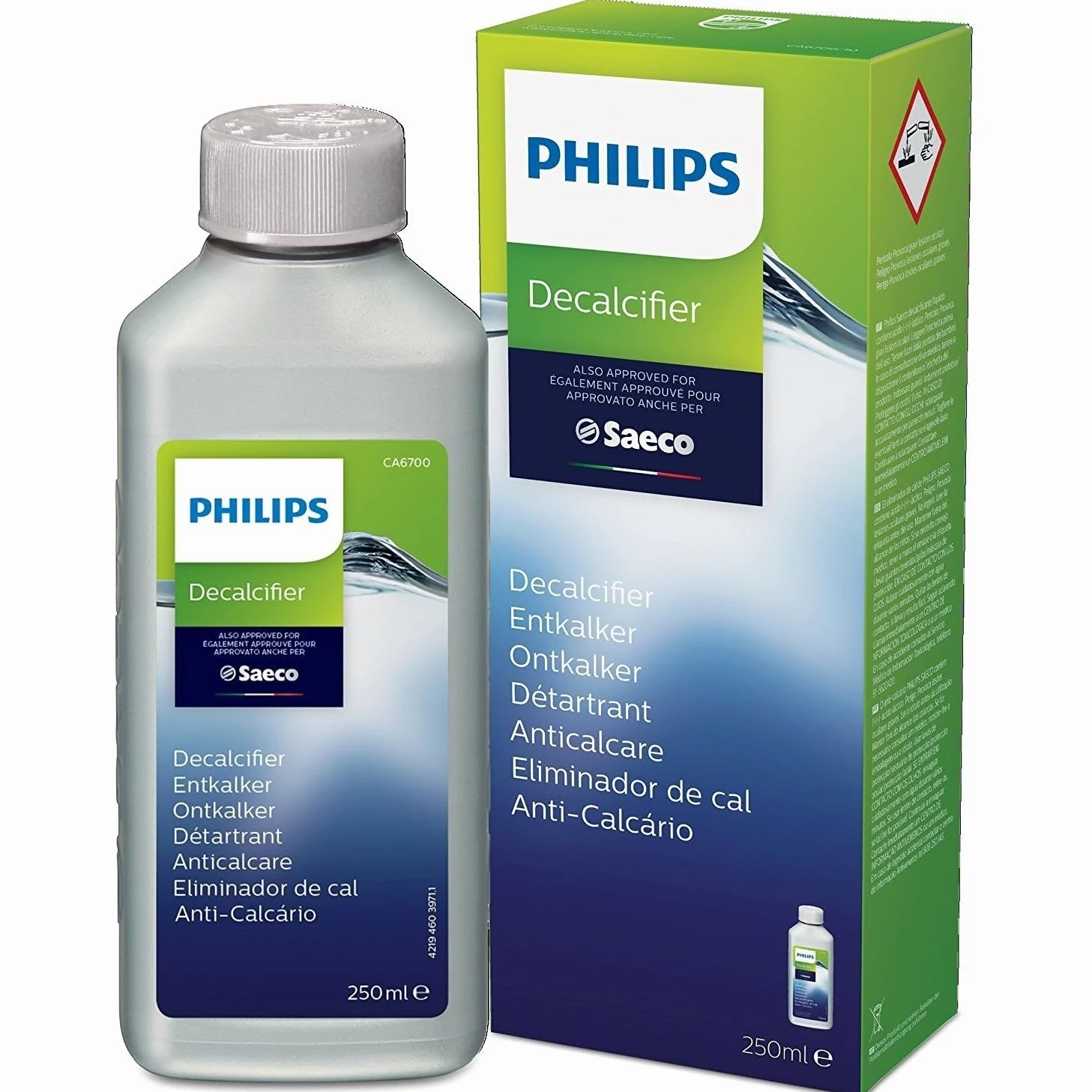 6 x desincrustante líquido Saeco CA6701/00 para elmáquinas totalmente automáticas (cafetera) 250 ml