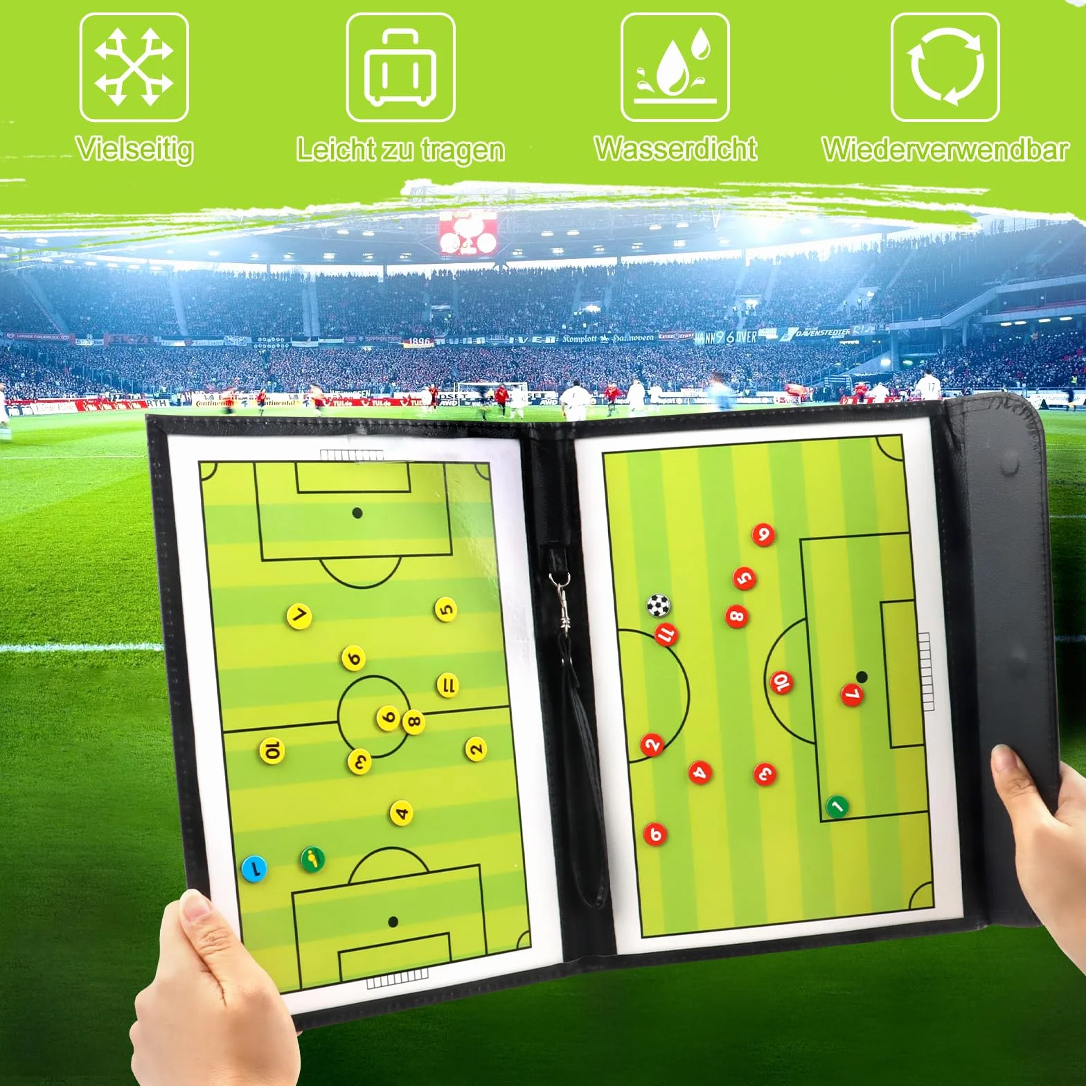 KEWUZY Carpeta Táctica de Entrenamiento Futbol con Marcador e Imanes para Entrenadores