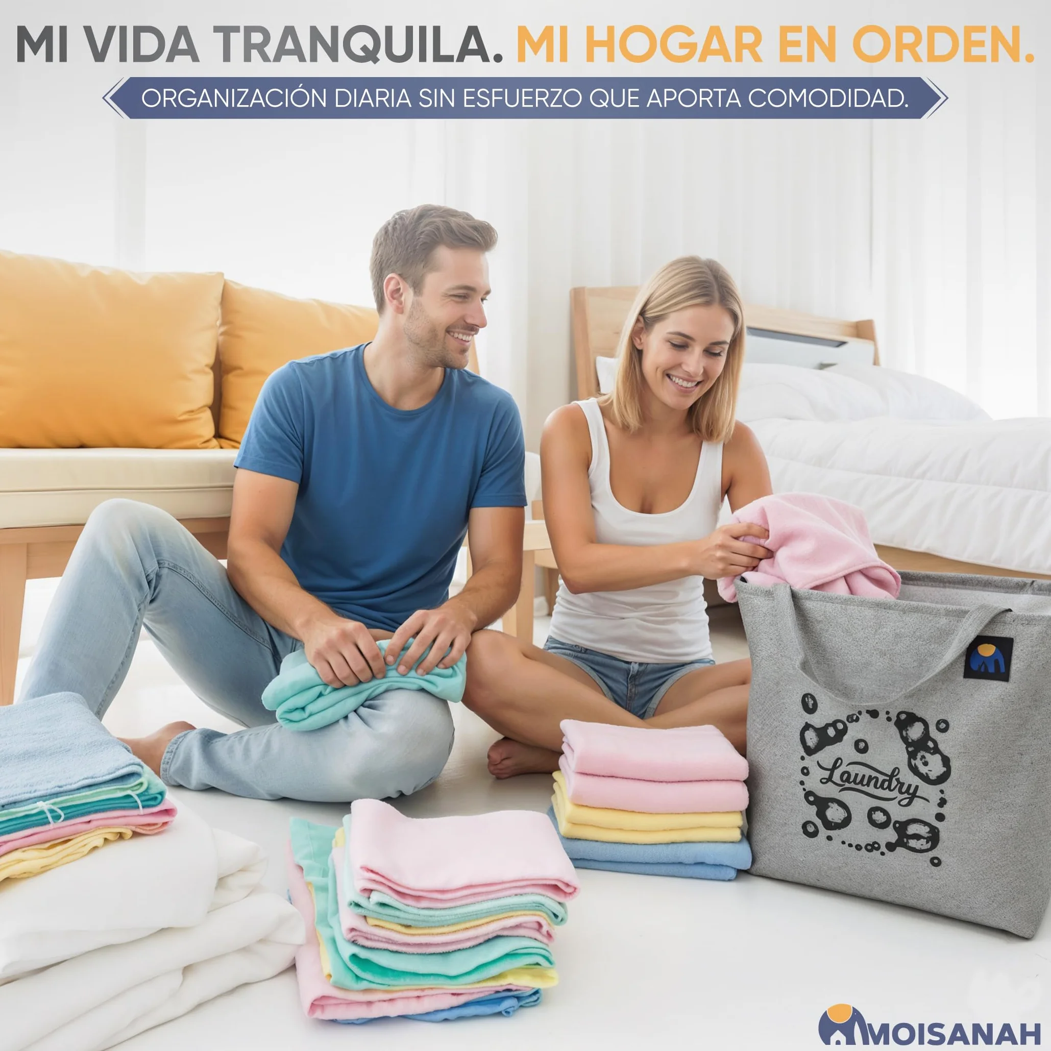 Cesto Ropa Sucia Plegable 2 en 1 – Cesta Ropa Sucia y Juguetes de Gran Capacidad – Organizador Infantil y Familiar para Dormitorio, Baño y Lavadero – Impermeable con Asas Reforzadas, Gris