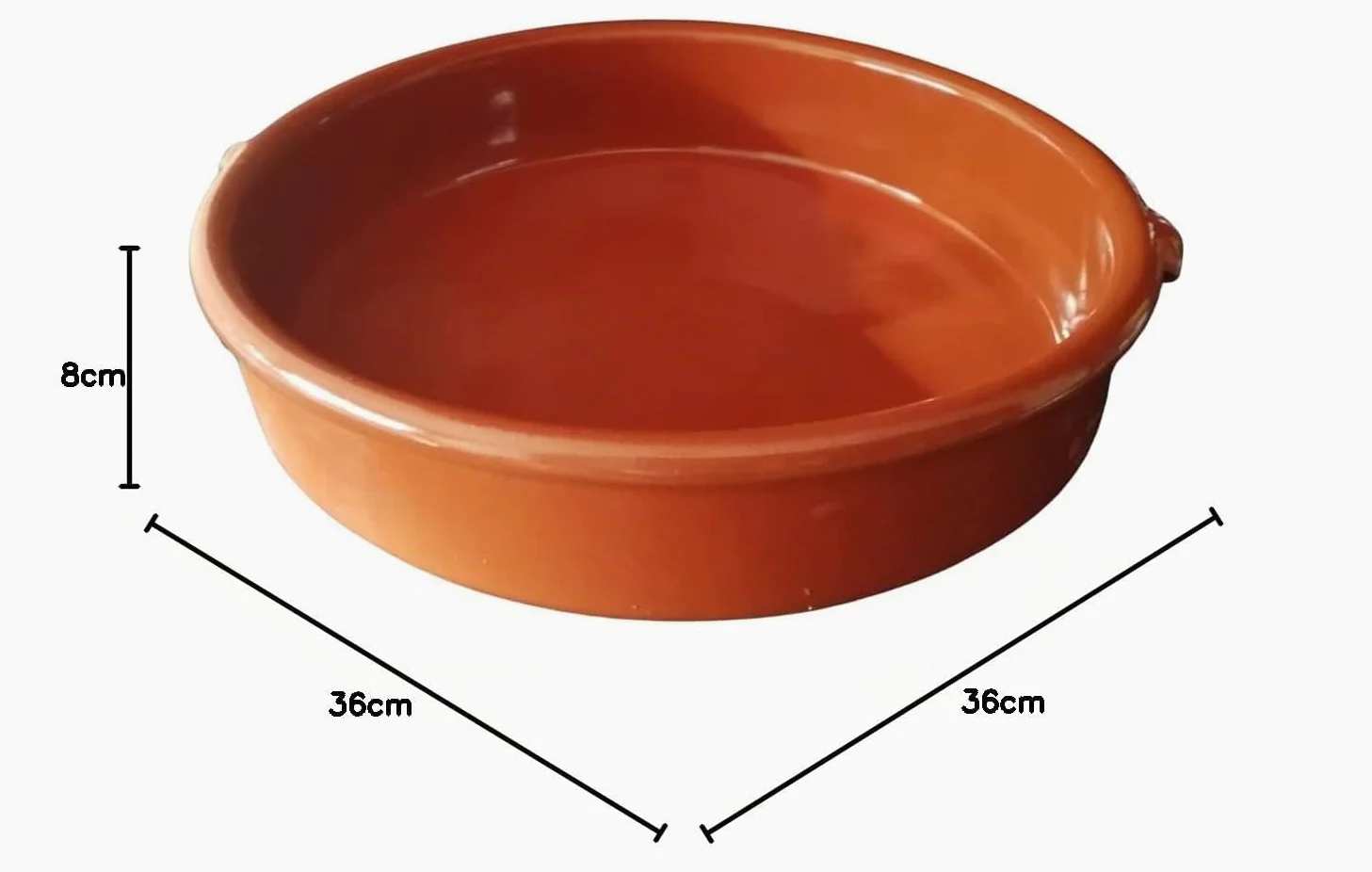 CAZUELA PARA COCINAR GRANDE FABRICADA ARTESANALMENTE. De barro. Hecho a mano por artesanos de España. "ENVÍO GRATIS" (36CM)
