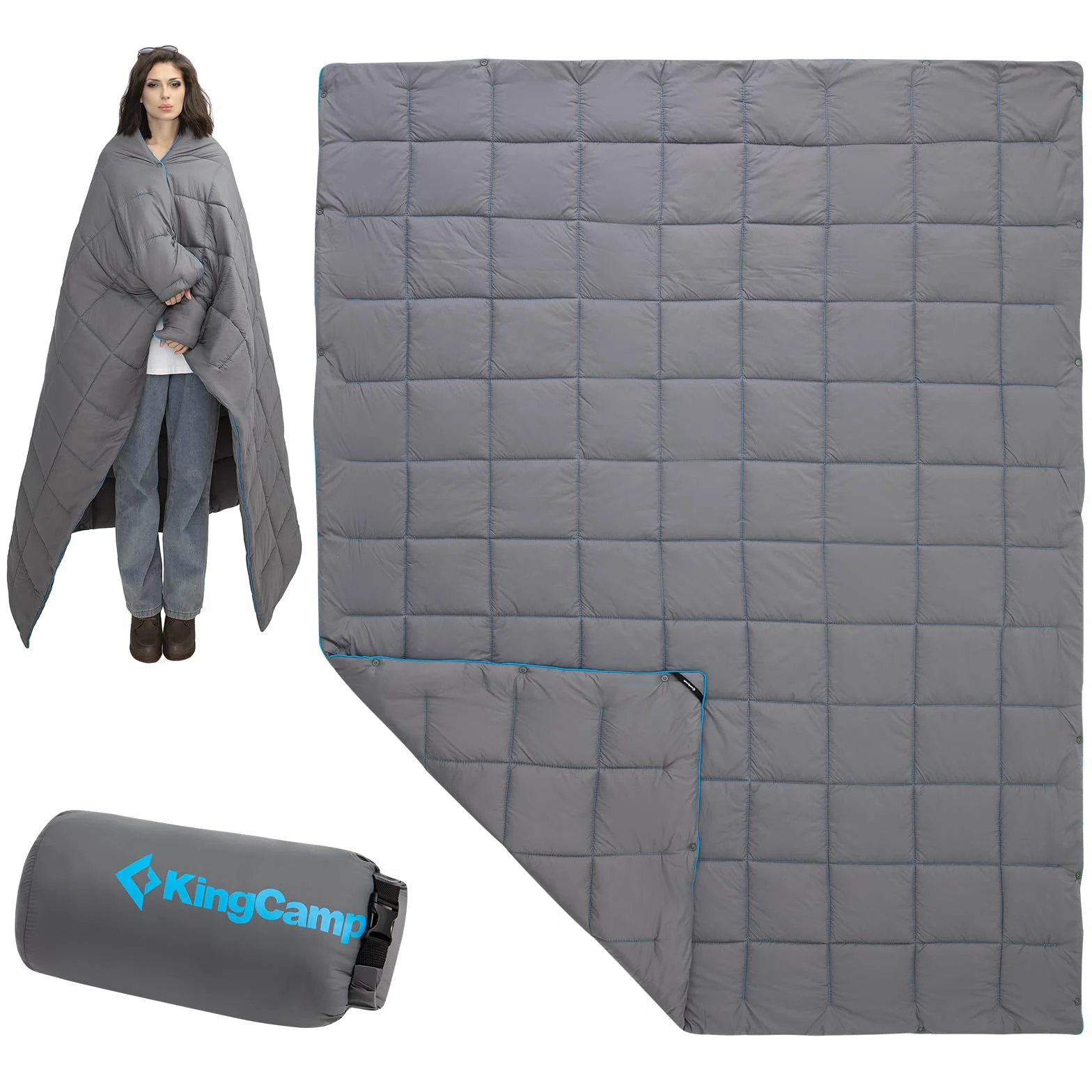 KingCamp Manta de Camping Ultraligera Cálida Impermeable con Bolsa de Transporte