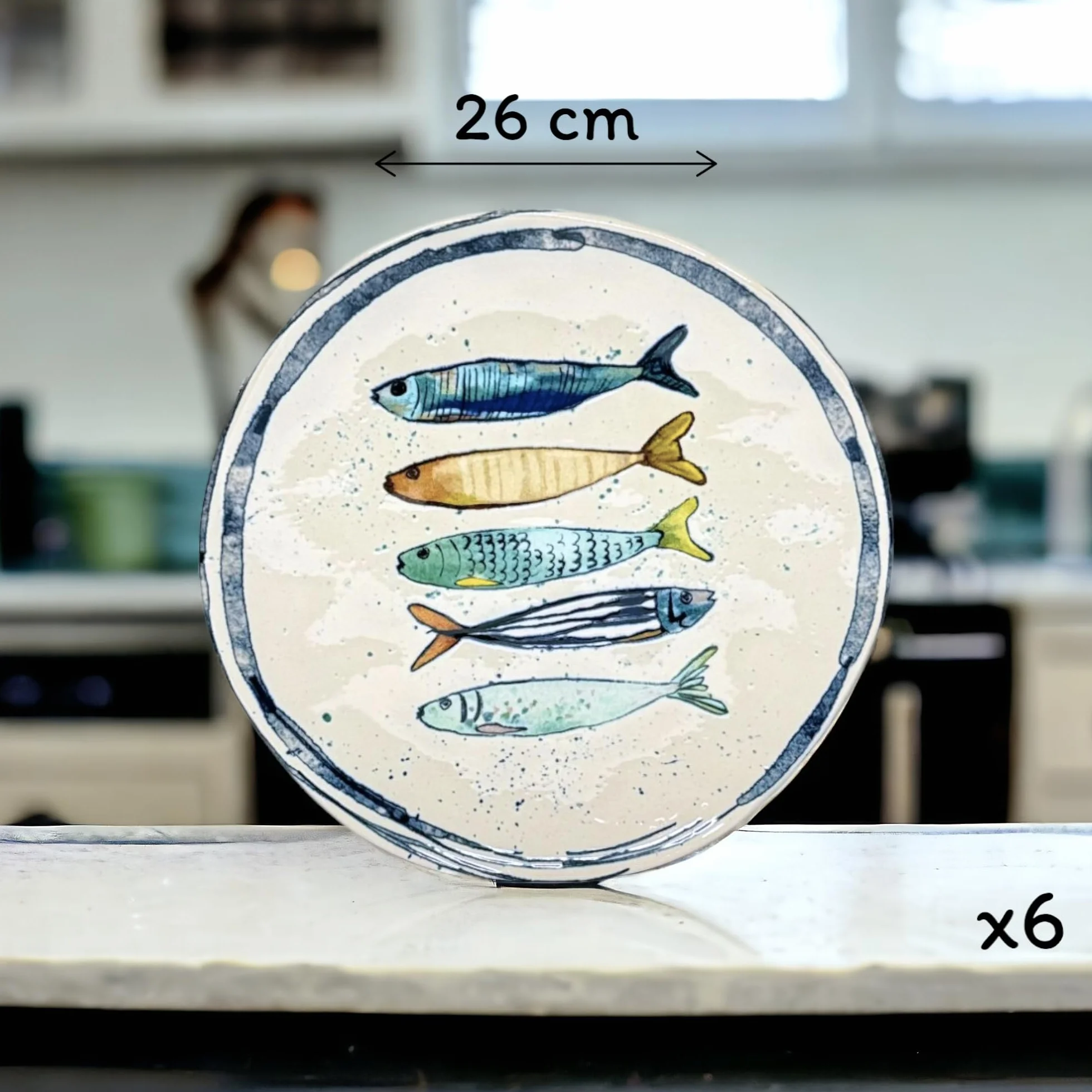 La Mediterránea - Vajilla (18 platos para 6 personas, 26 cm, postre 20 cm, huecas para sopa o ensalada, 20 x 5 cm)